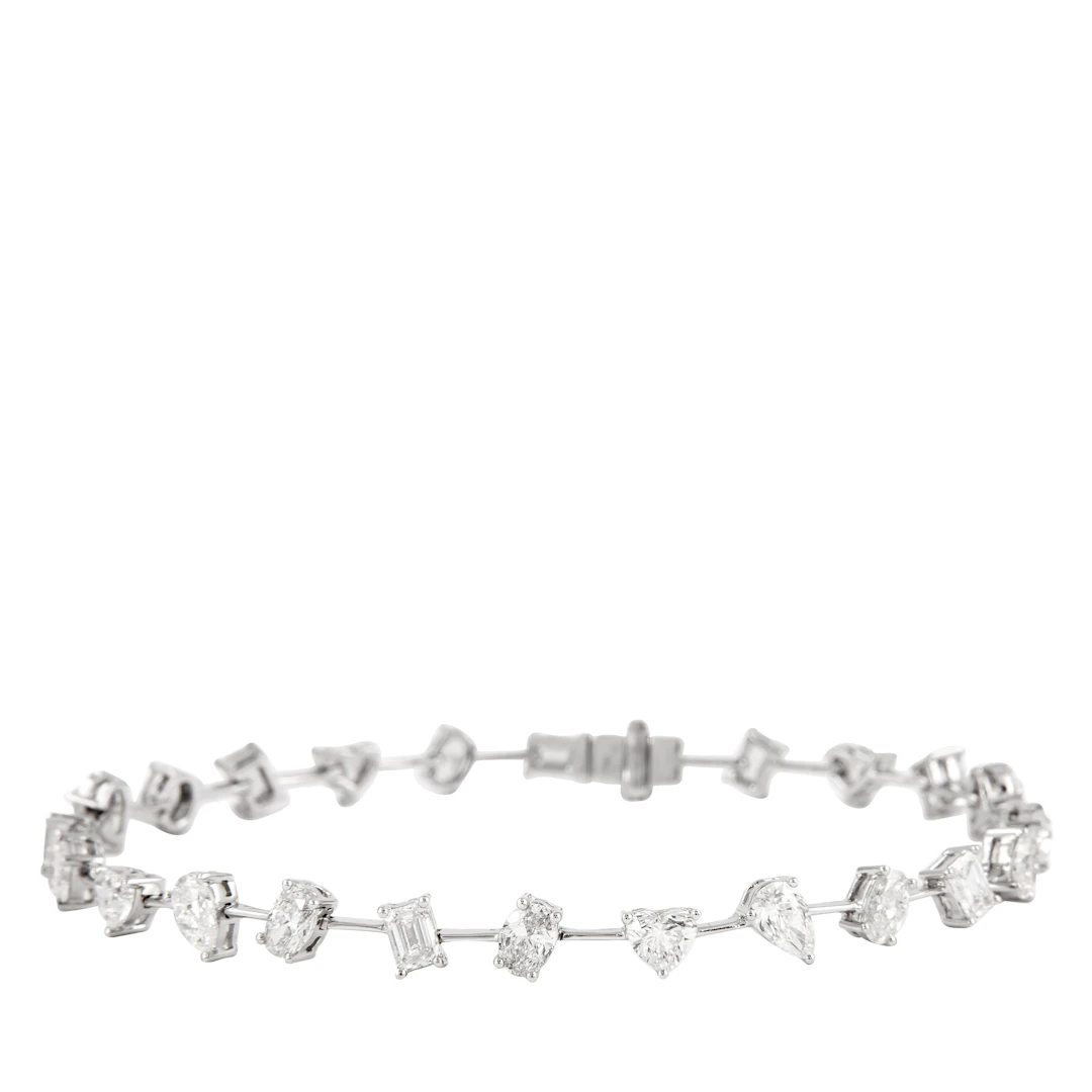 White Gold and 5.20ct Fancy Cut Diamond Bracelet