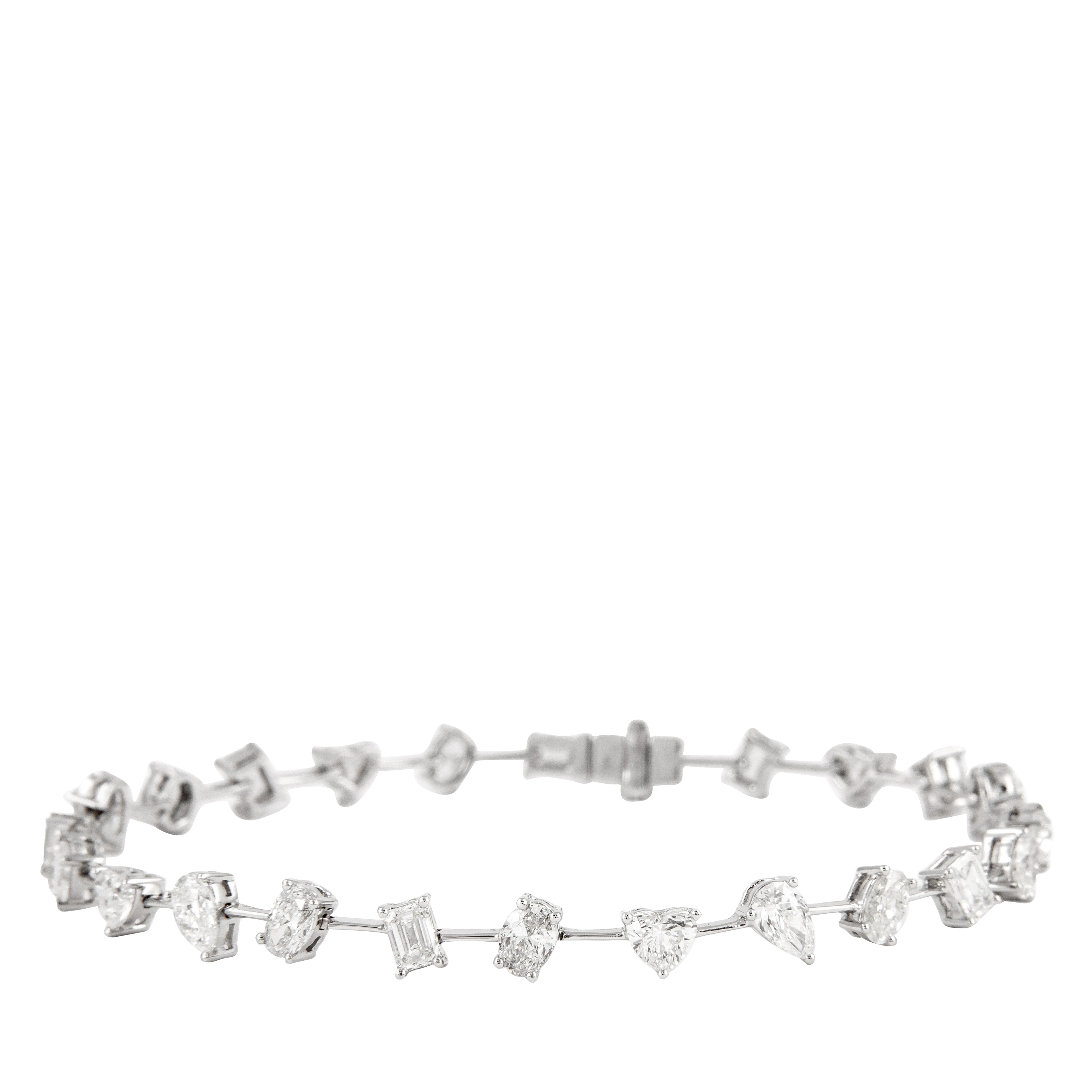 White Gold and 5.20ct Fancy Cut Diamond Bracelet