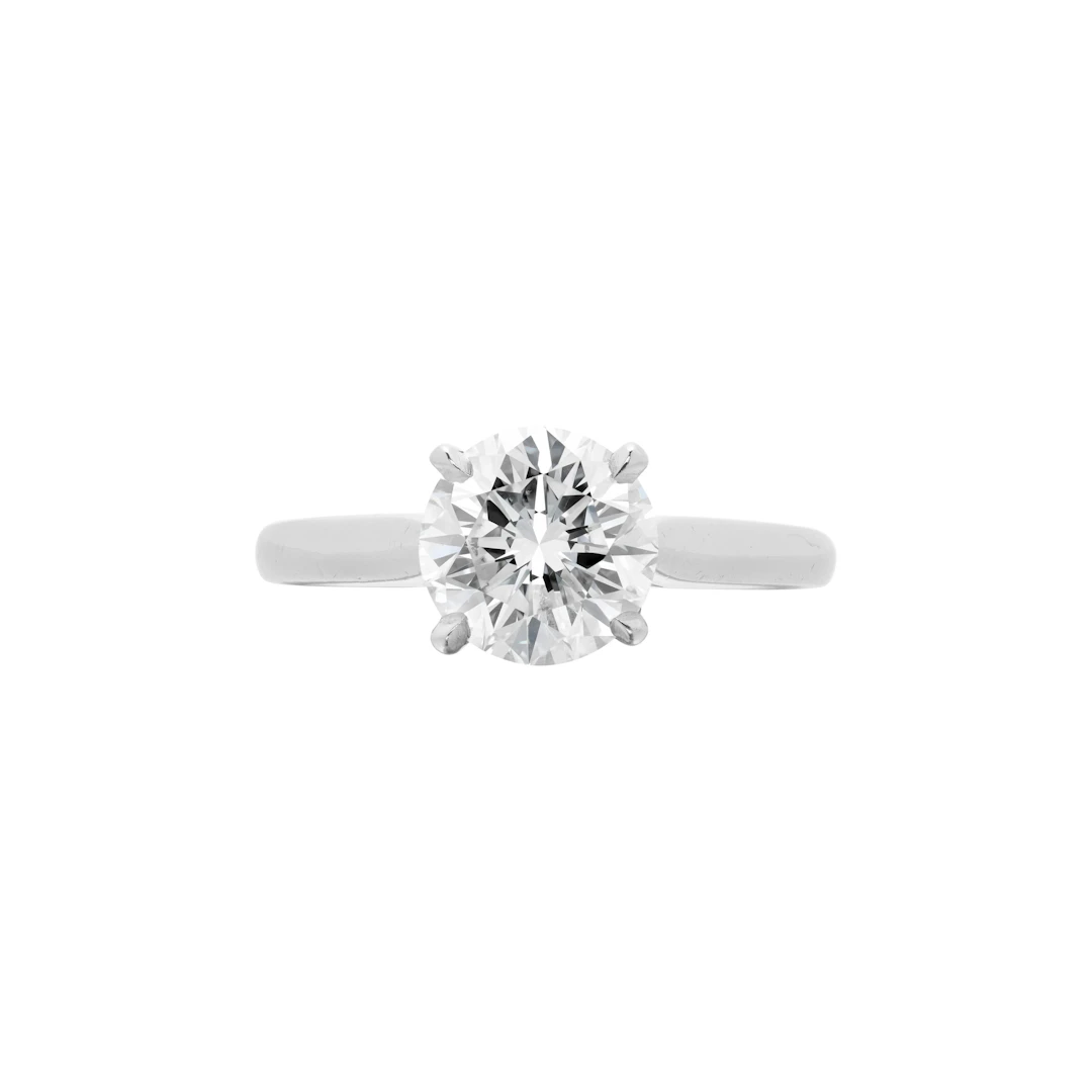 Platinum and 1.53ct Round Brilliant Cut Diamond Engagement Ring