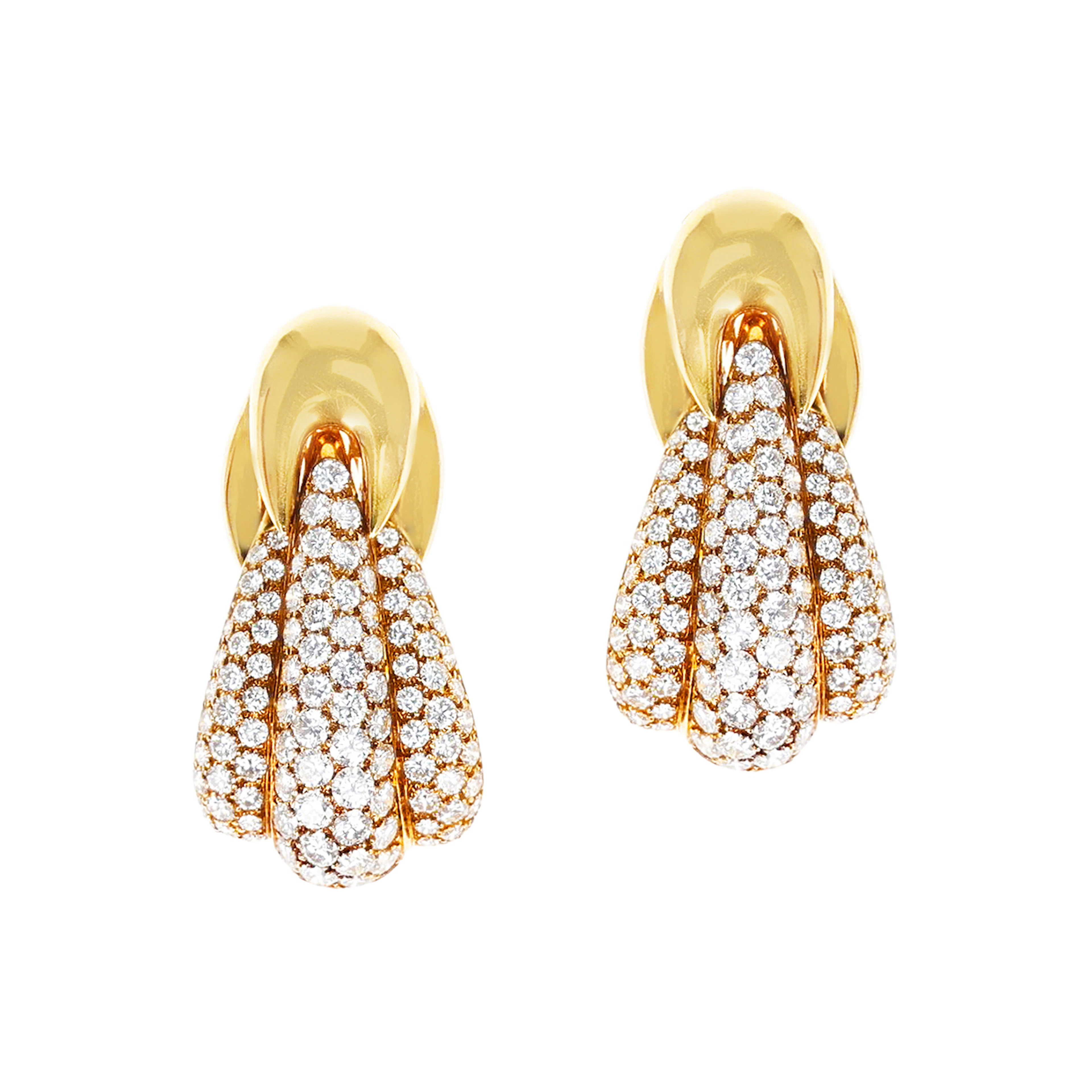 Gold and Diamond Earclips