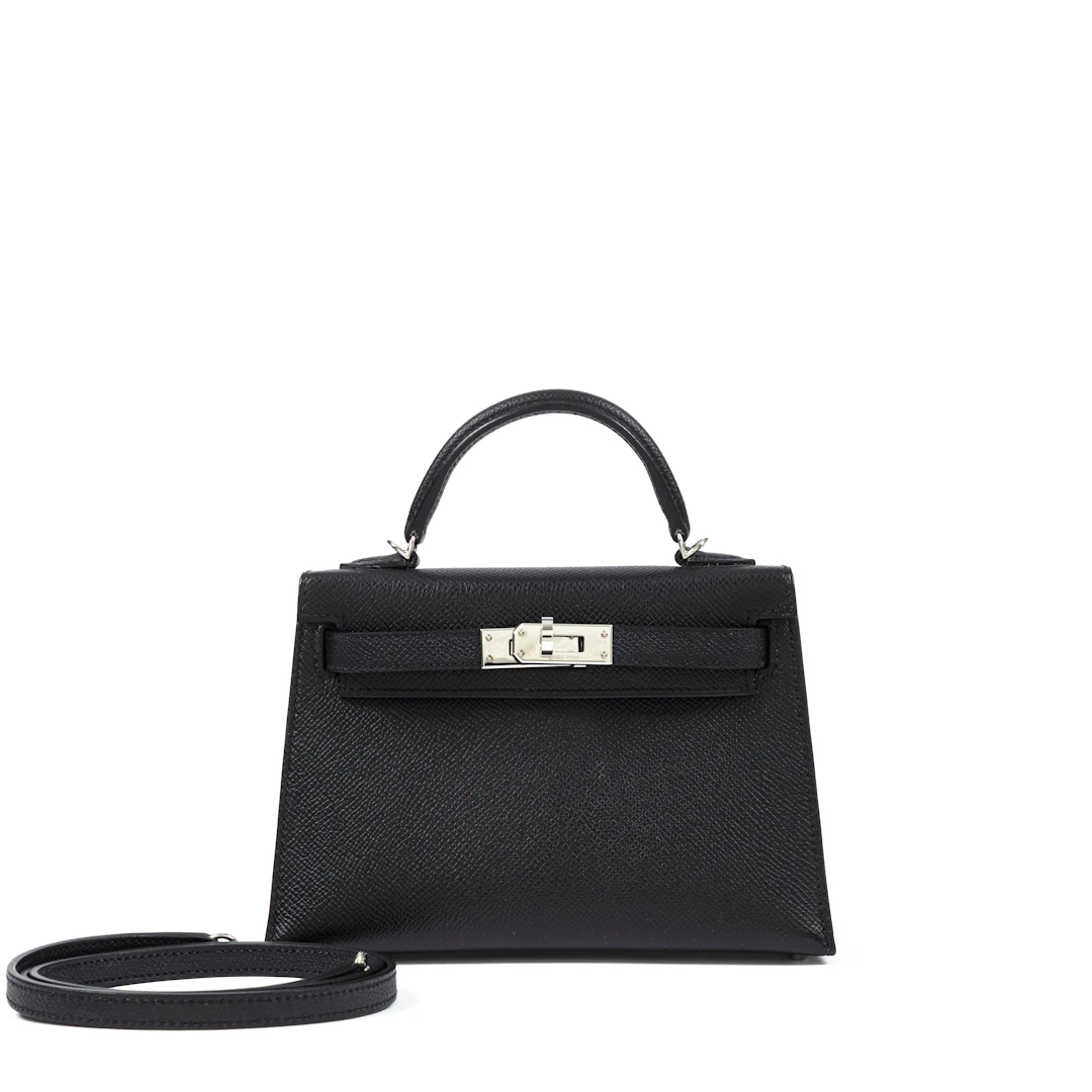 Black Epsom Mini Kelly II 20 Palladium Hardware, 2024