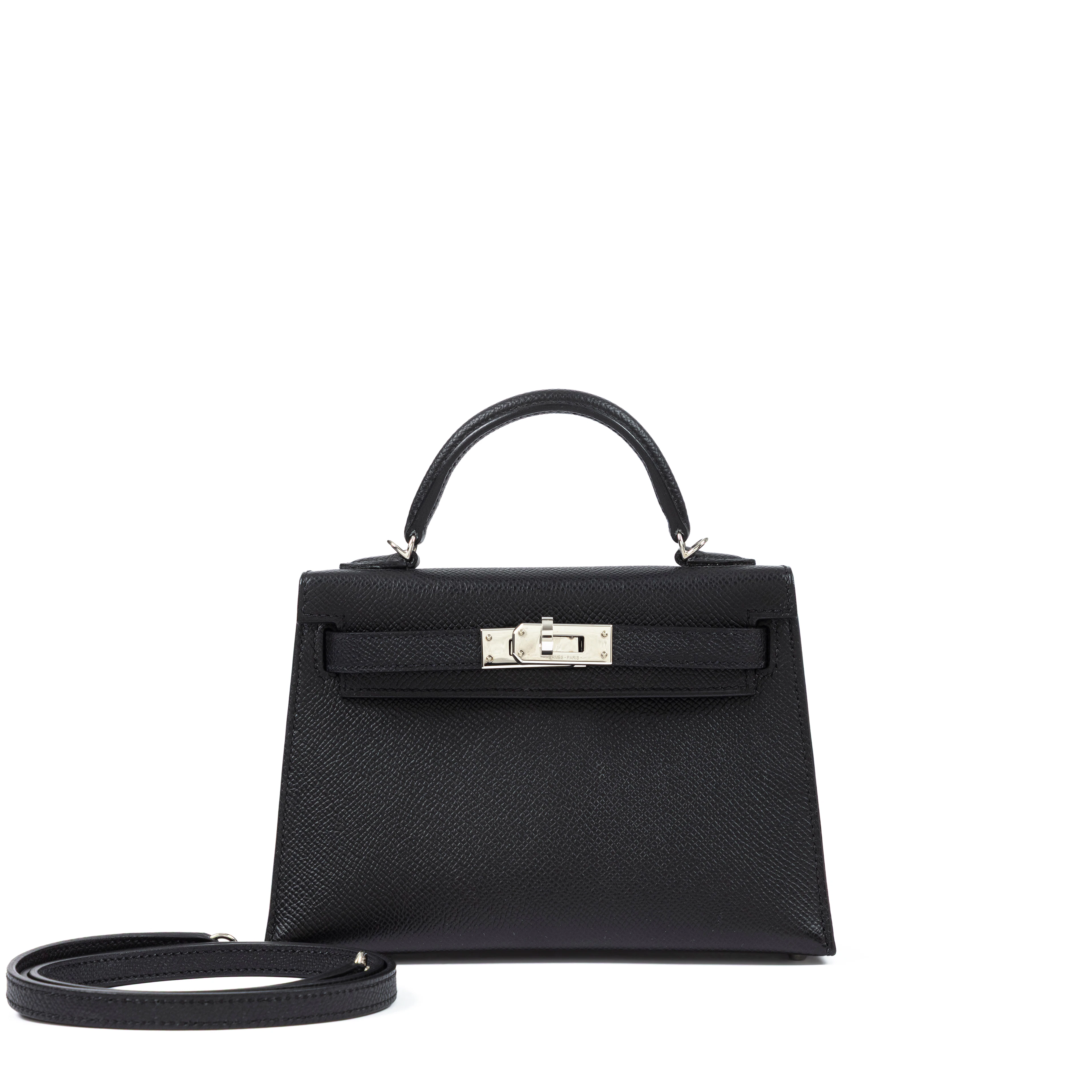 Black Epsom Mini Kelly II 20 Palladium Hardware, 2024