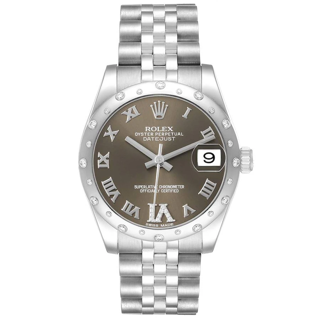 Datejust (Reference 178344). A 31mm white gold stainless steel diamond-set