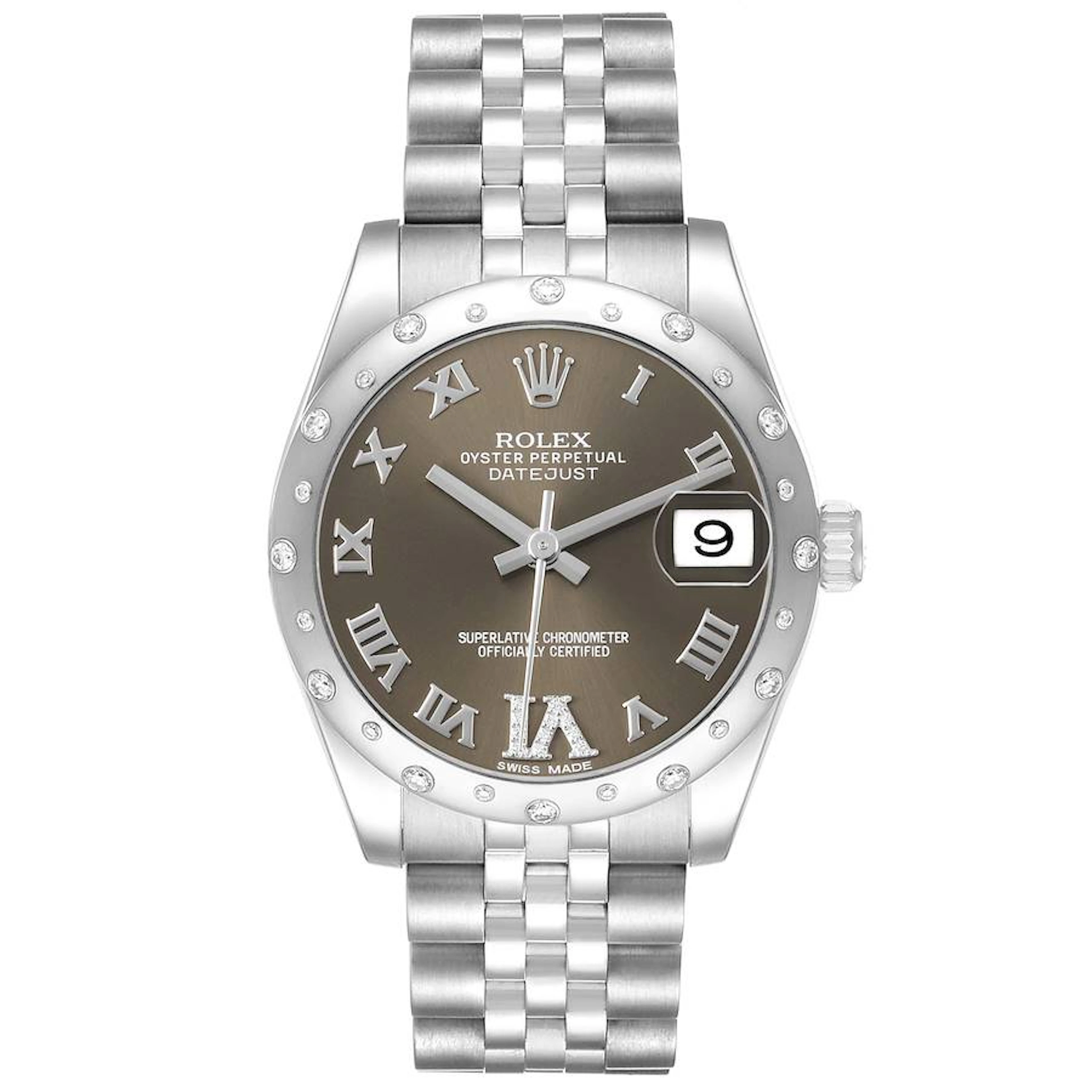Datejust (Reference 178344). A 31mm white gold stainless steel diamond-set