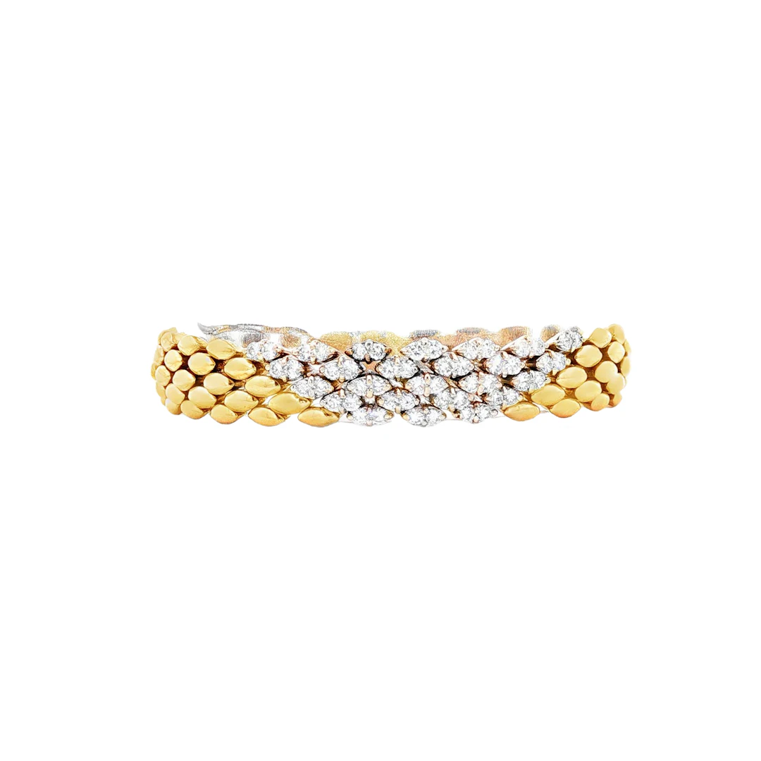 Gold and Diamond Link Bracelet