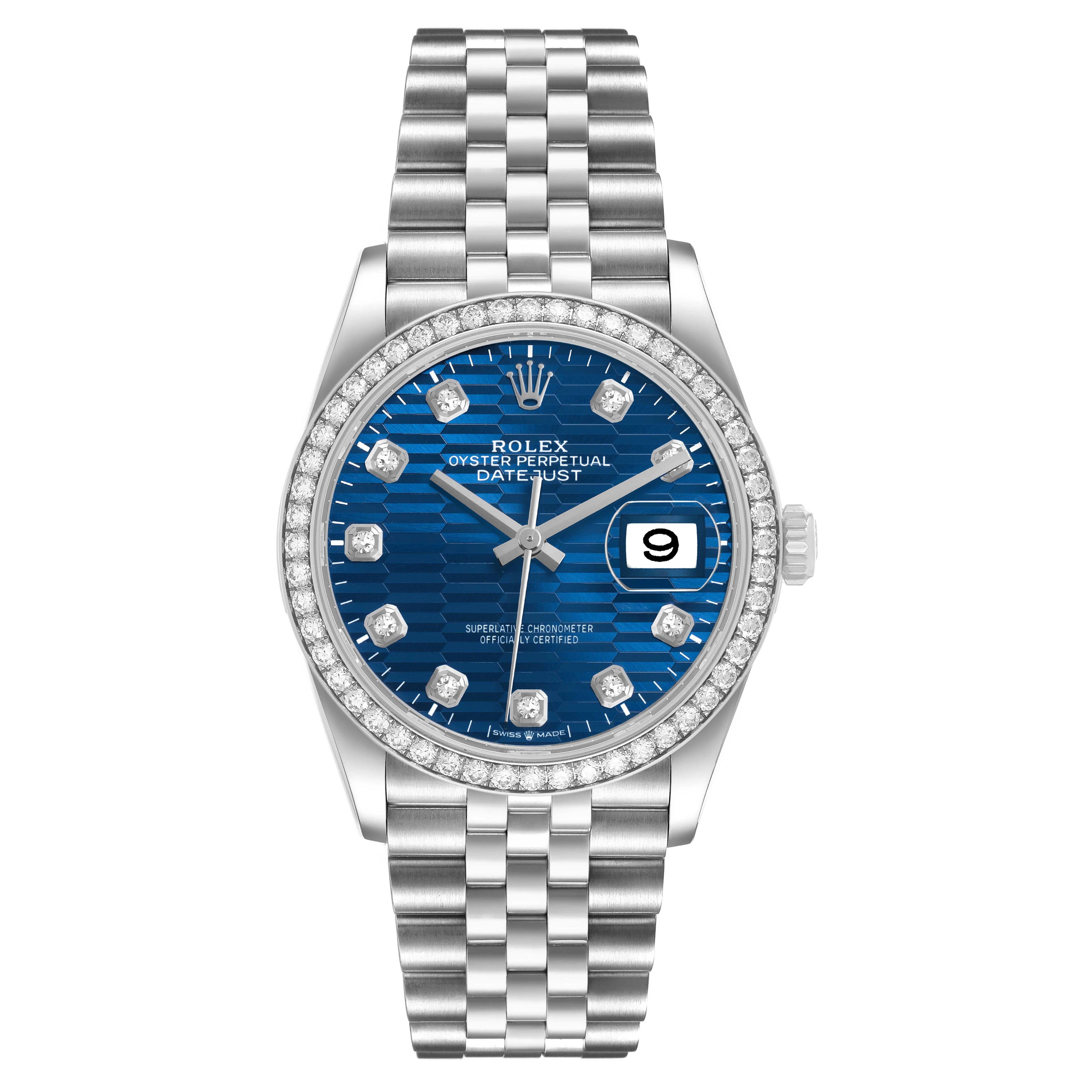 Datejust (Reference 126284RBR). A 36mm stainless steel white gold