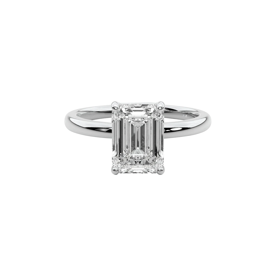 Platinum and 4.00-4.99ct Emerald Cut Diamond Engagement Ring