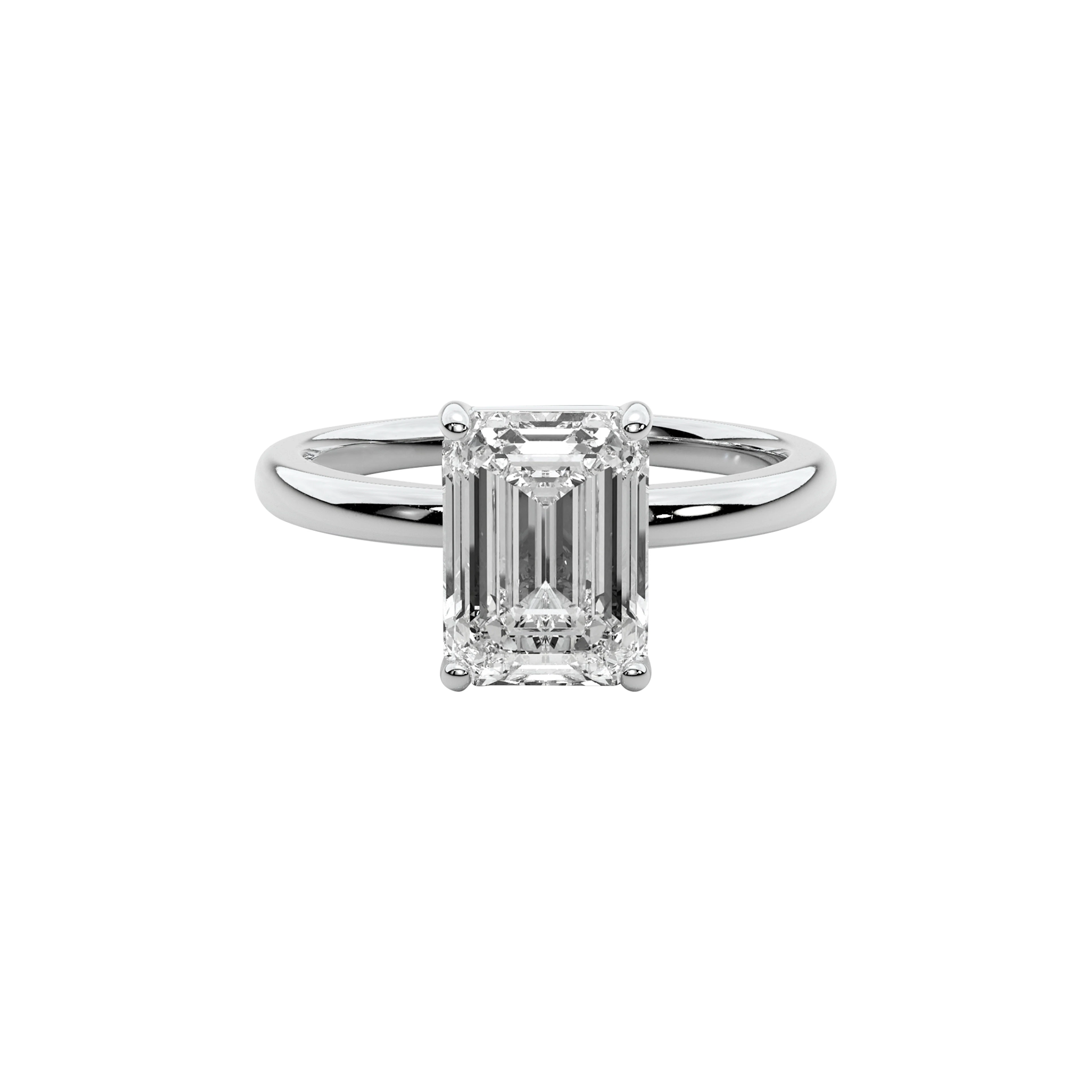 Platinum and 5.00-5.99ct Emerald Cut Diamond Engagement Ring