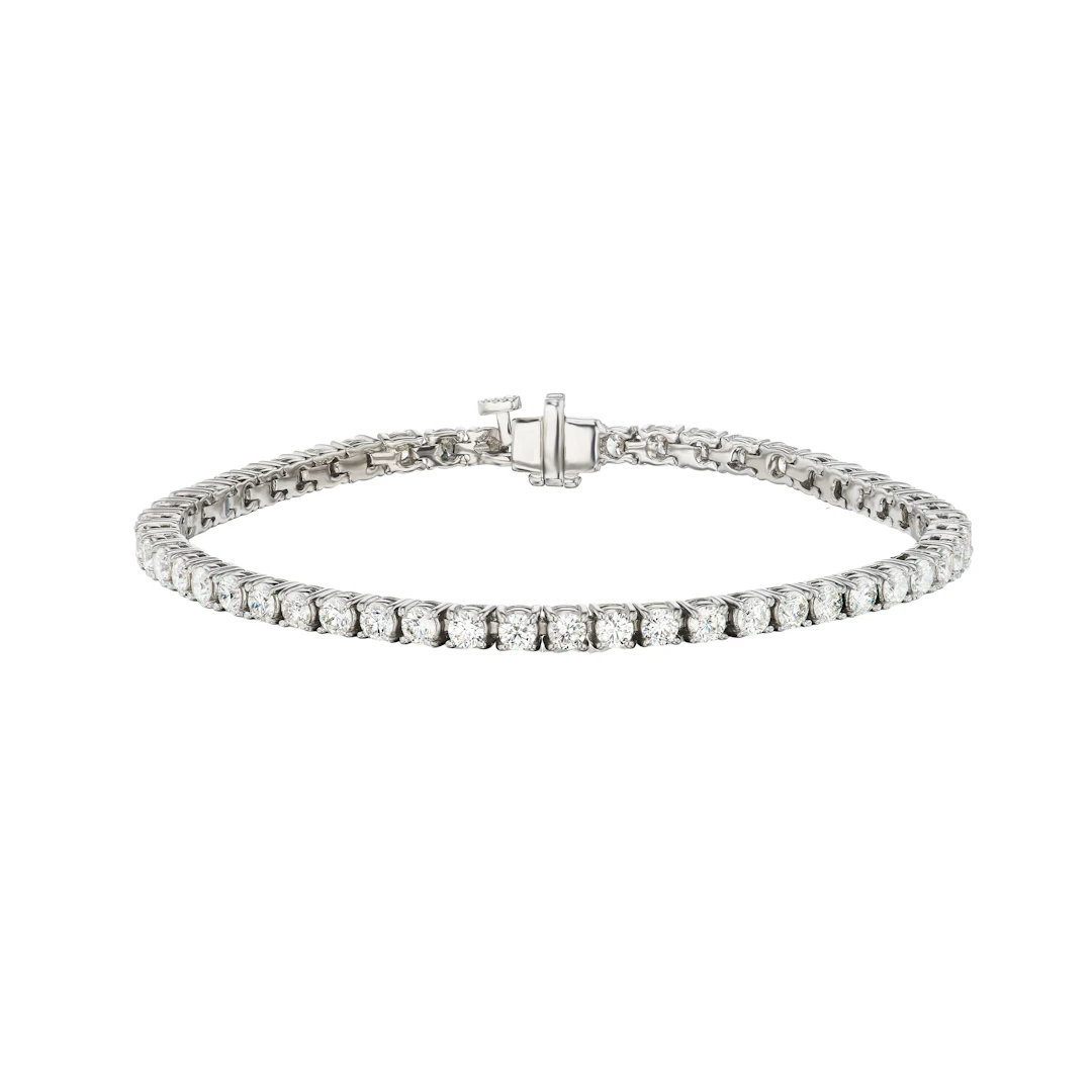 White Gold and 5.70ctw Round Brilliant Cut Diamond Tennis Bracelet