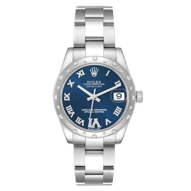 Datejust (Reference 178344). A 31mm white gold stainless steel diamond-set