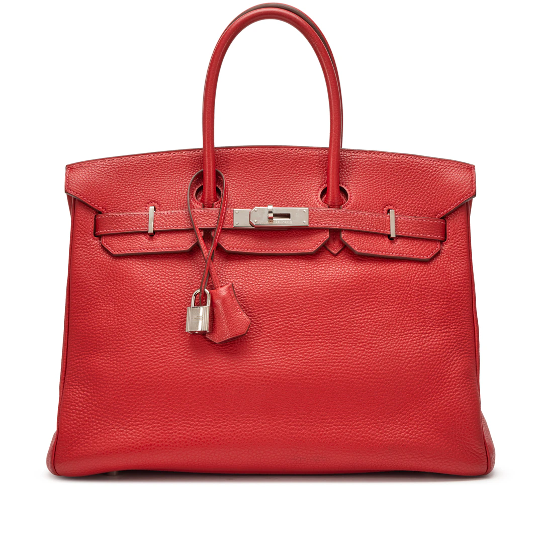 Rouge Vif Togo Birkin 35 Palladium Hardware, 2004