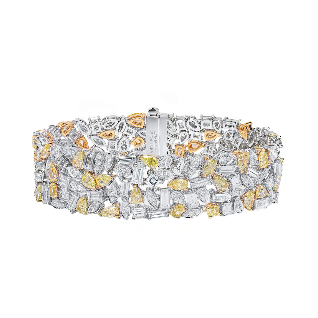 White Gold, Gold, 8.30ct Yellow Diamond and 8.75ct Diamond Bracelet