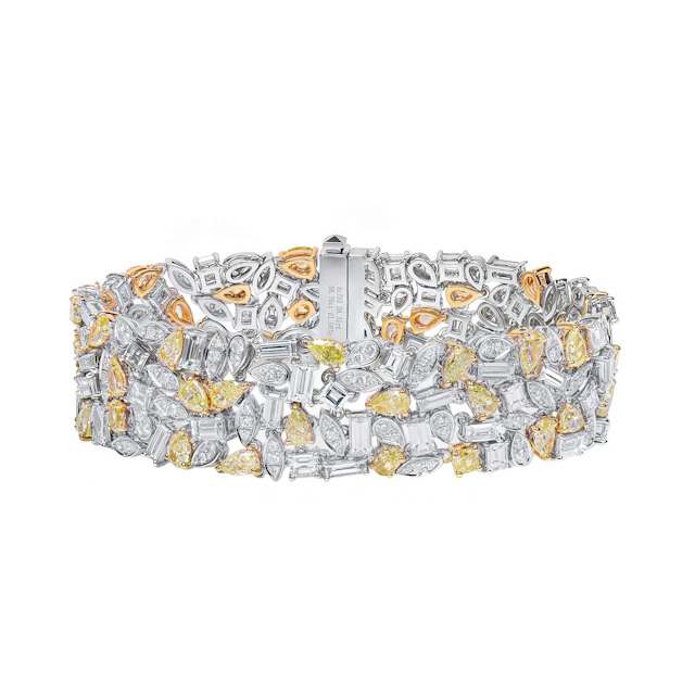 White Gold, Gold, 8.30ct Yellow Diamond and 8.75ct Diamond Bracelet