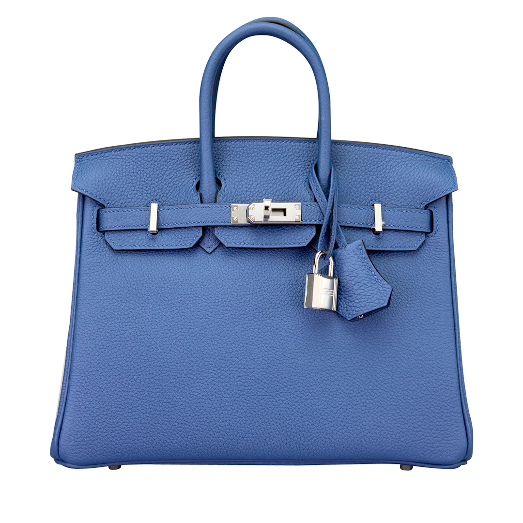 Bleu Tie Togo Birkin 25 Palladium Hardware, 2025