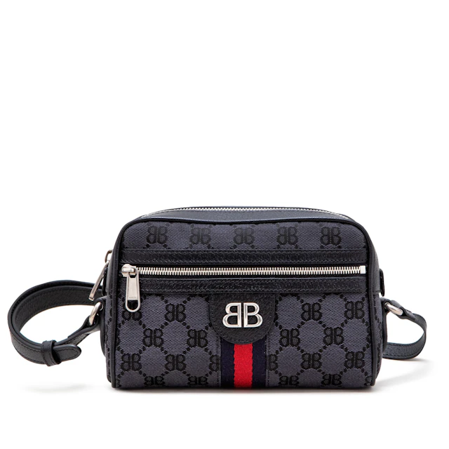 Black Monogram Jacquard Canvas Hacker Camera Bag Silver Hardware, 2021