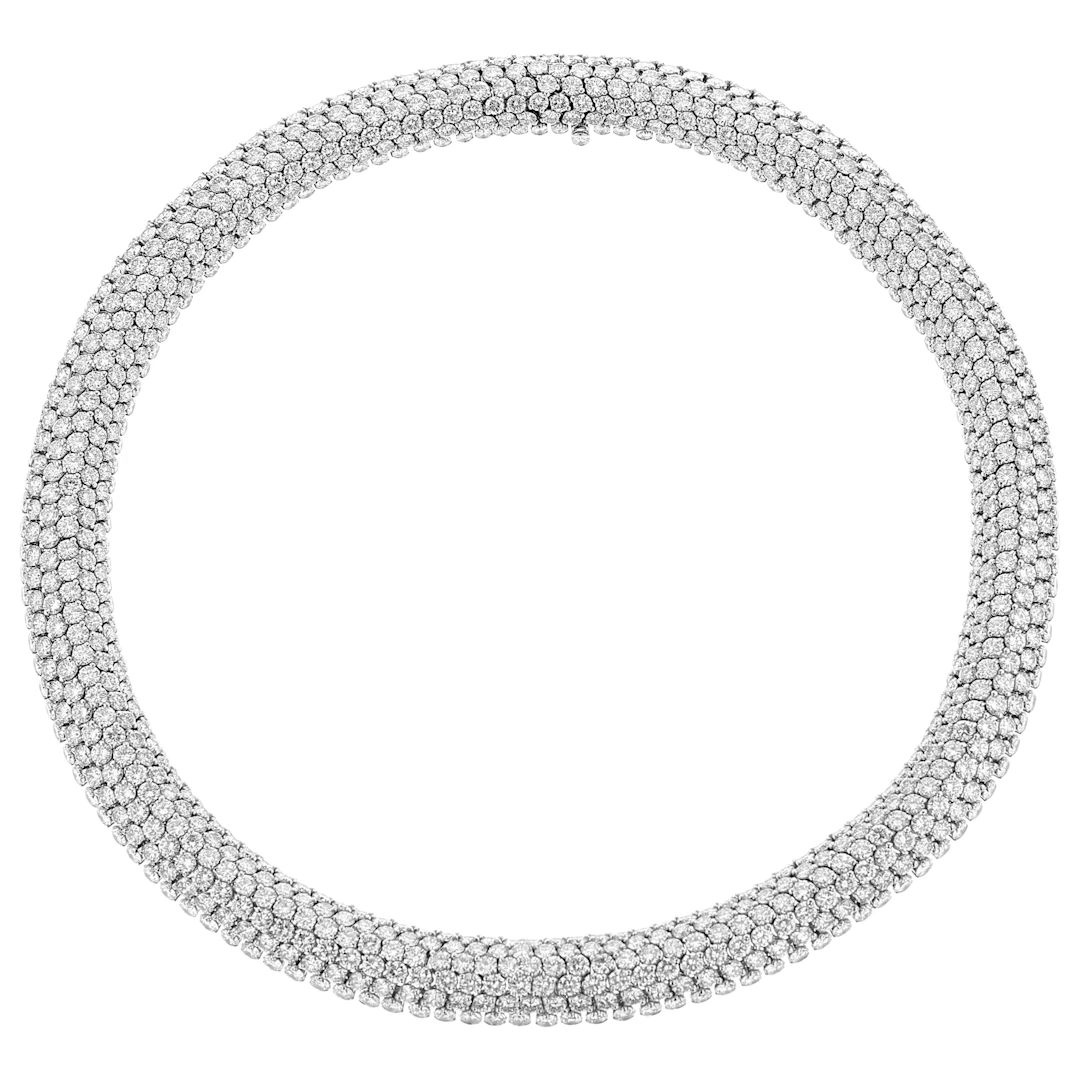 Platinum, White Gold and Diamond Collar Necklace