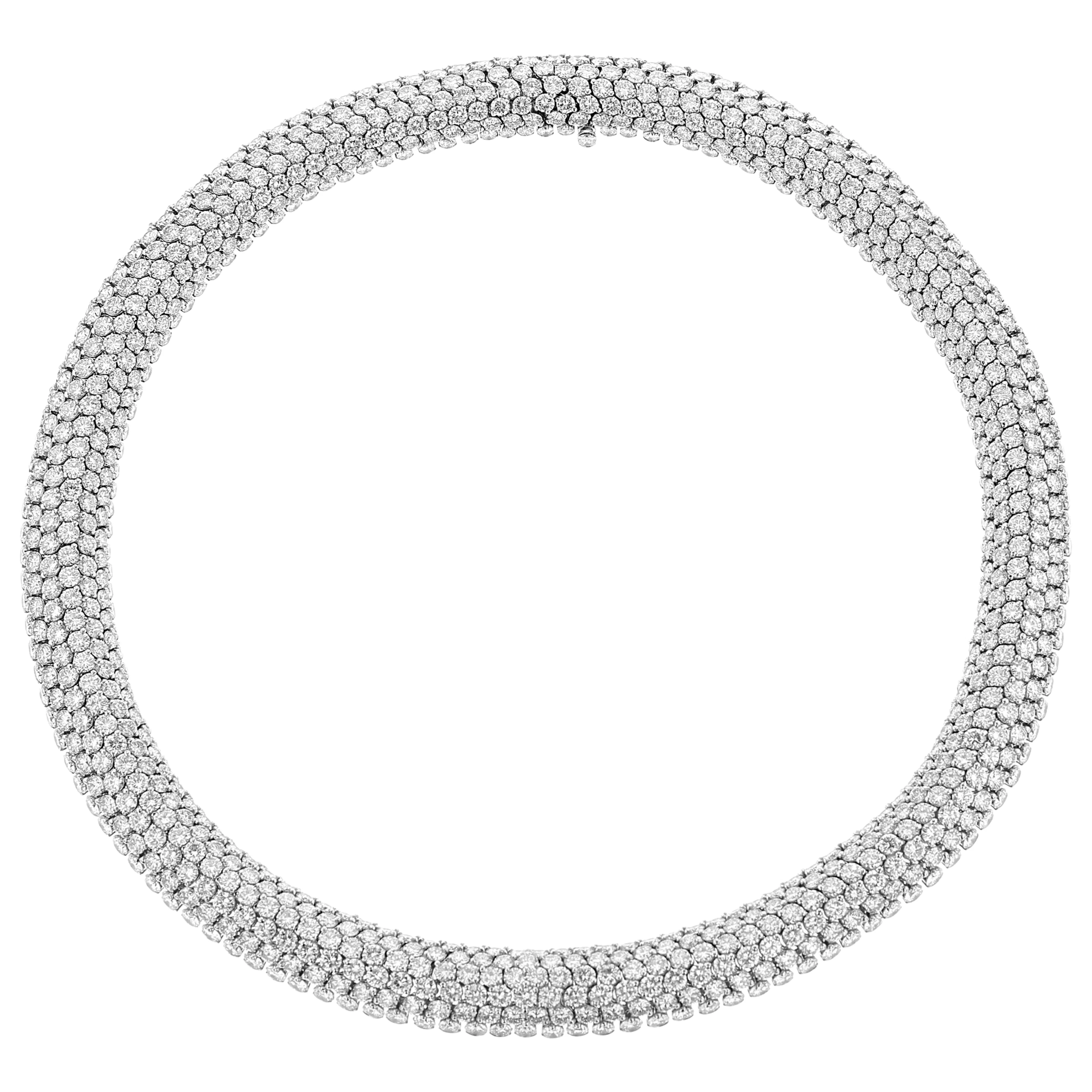 Platinum, White Gold and Diamond Collar Necklace