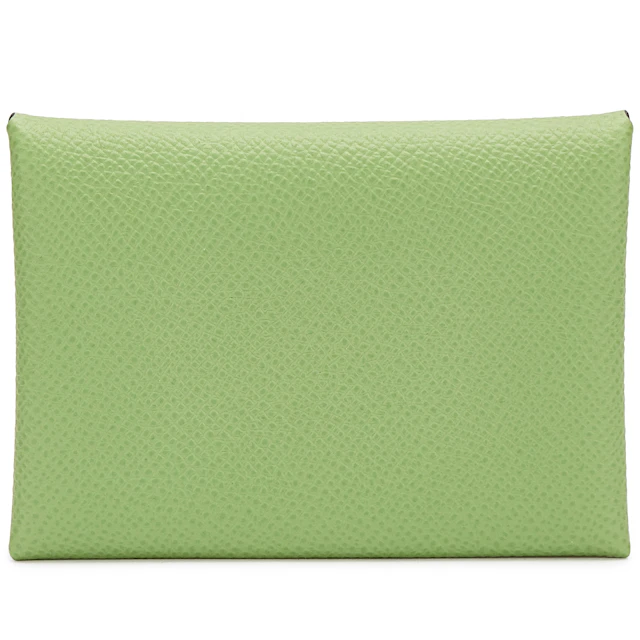 Vert Criquet Epsom Calvi Duo Card Holder Palladium Hardware, 2023