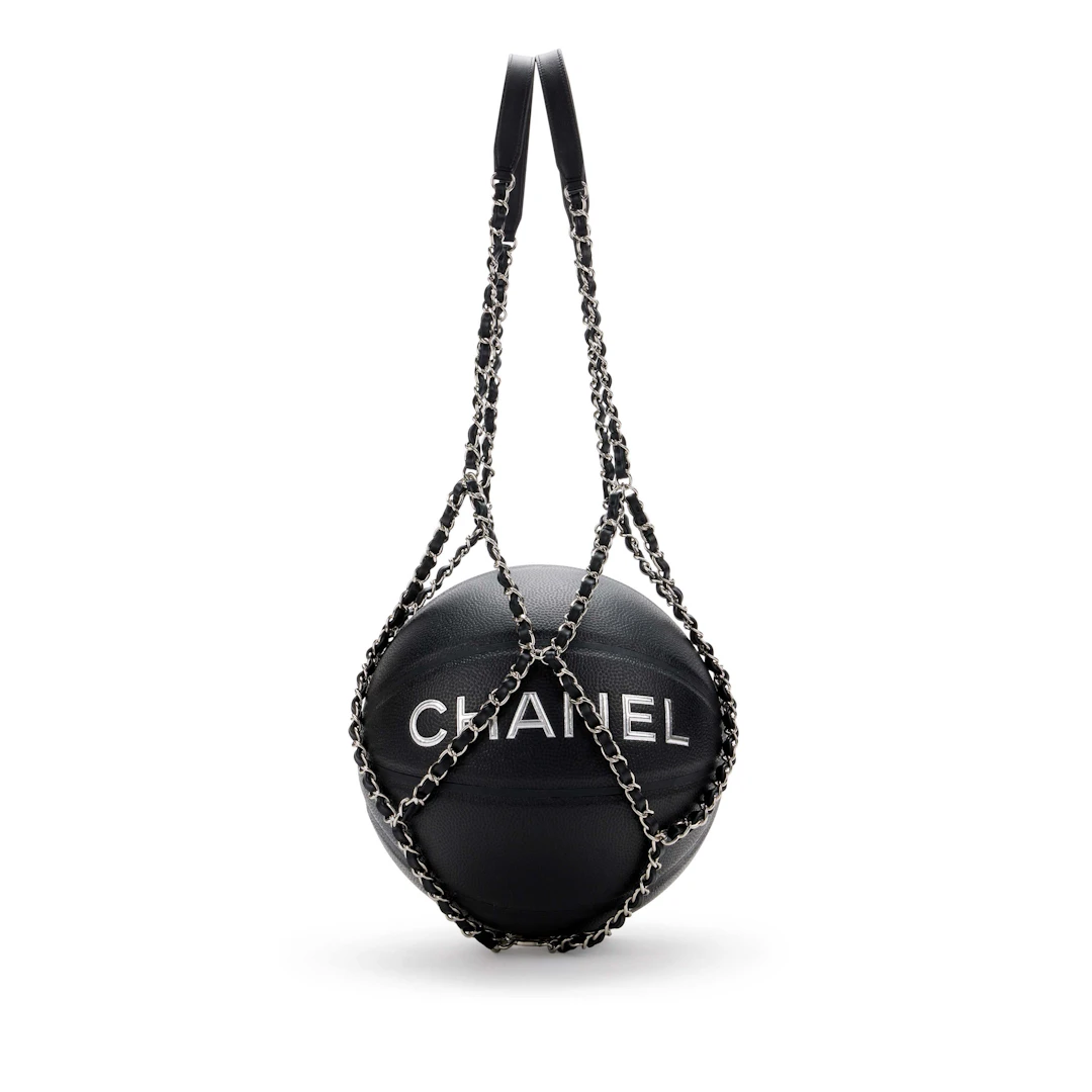 Black and Silver Basketball and Leather Chain Harness Silver Hardware, 2019
