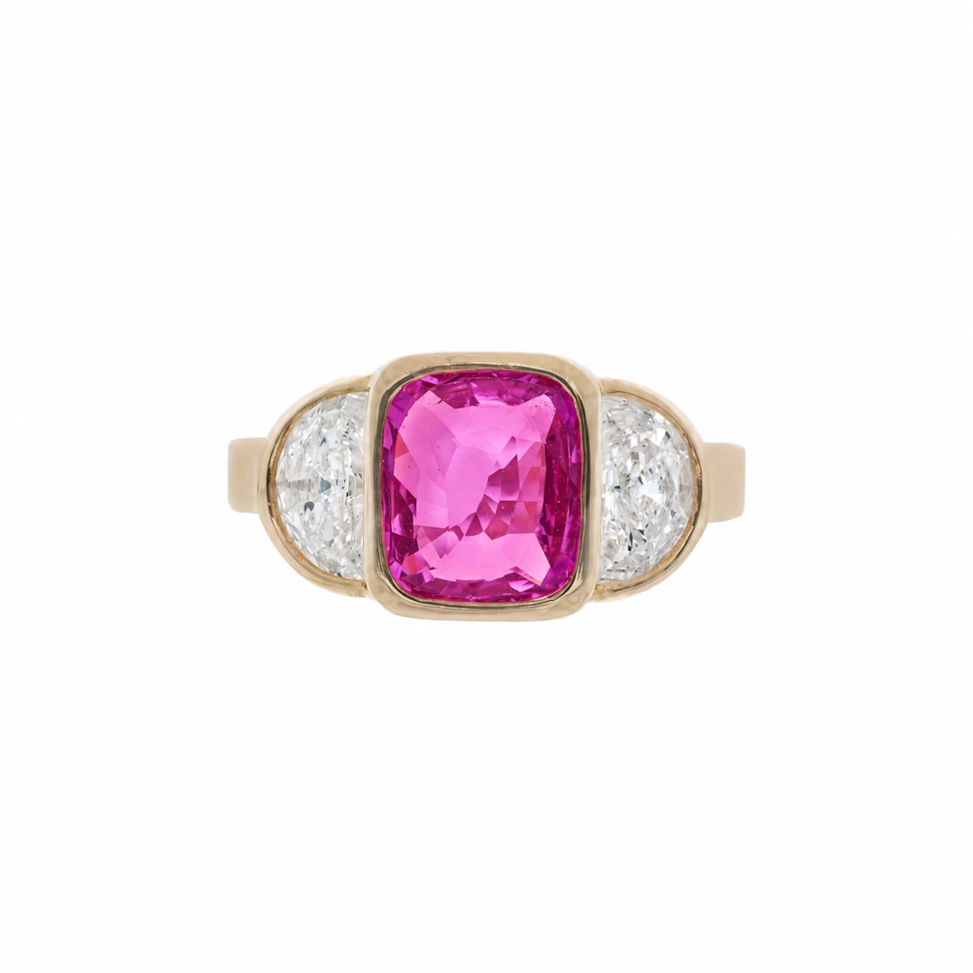 Rose Gold, 2.01ct Madagascar Pink Sapphire and Diamond Ring