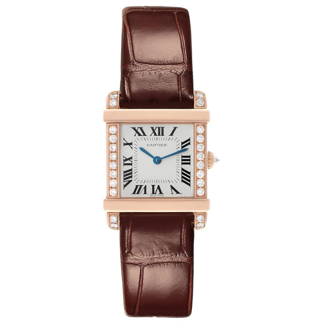Tank Chinoise (Reference WE300131). A 32mm rose gold diamond set quartz