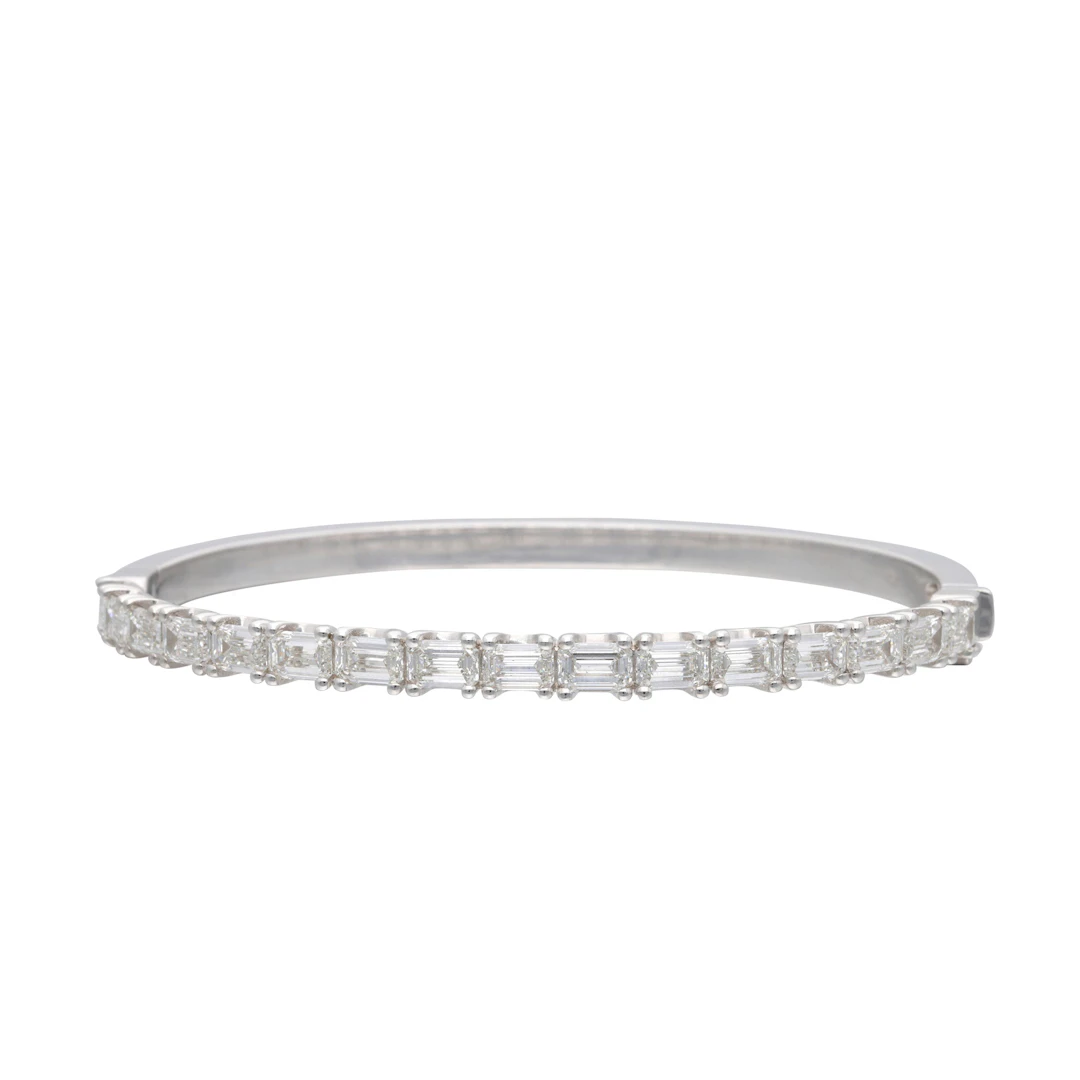White Gold and 4.85ctw Diamond Bangle Bracelet