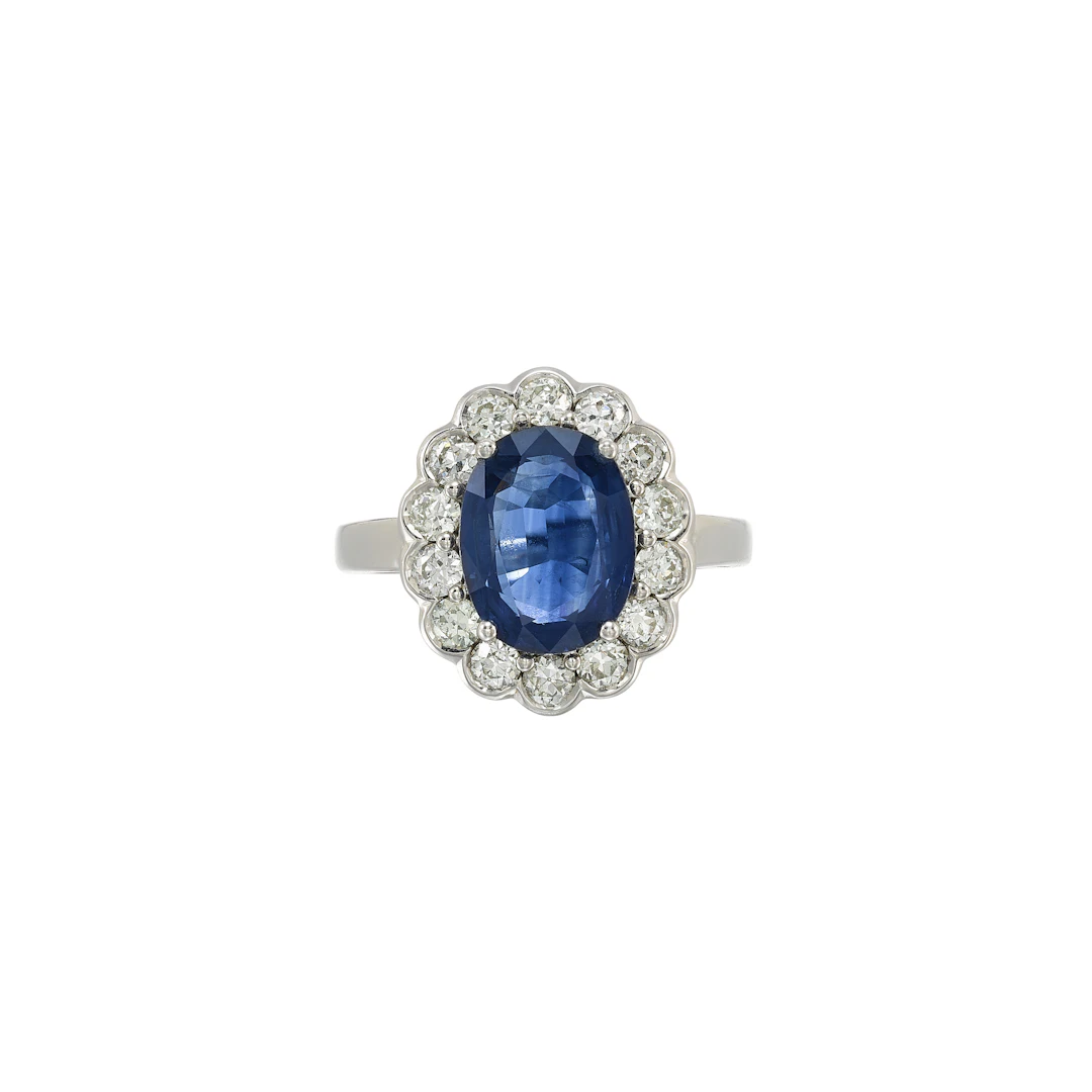 White Gold, 3.75ct Sapphire and Diamond Ring
