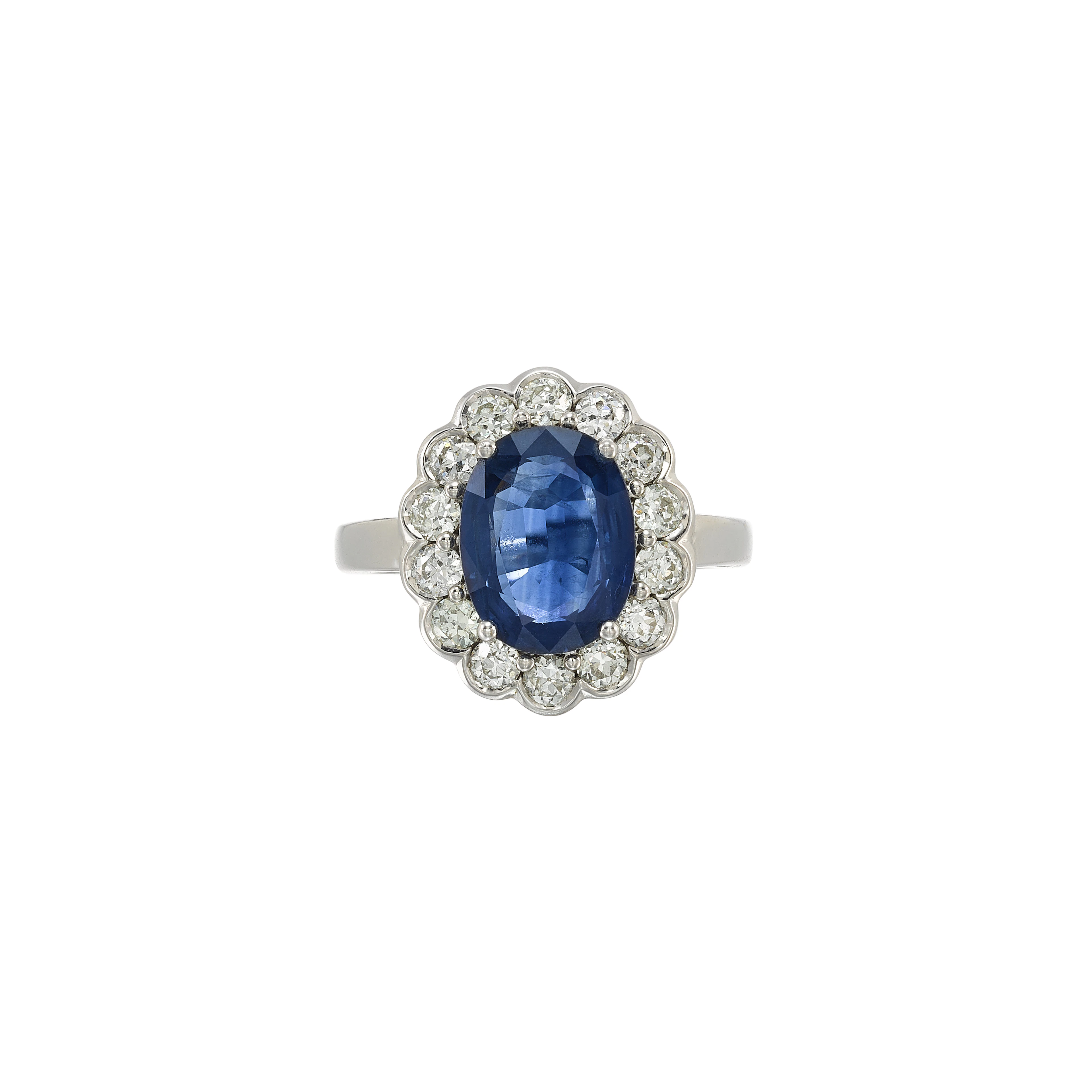 White Gold, 3.75ct Sapphire and Diamond Ring