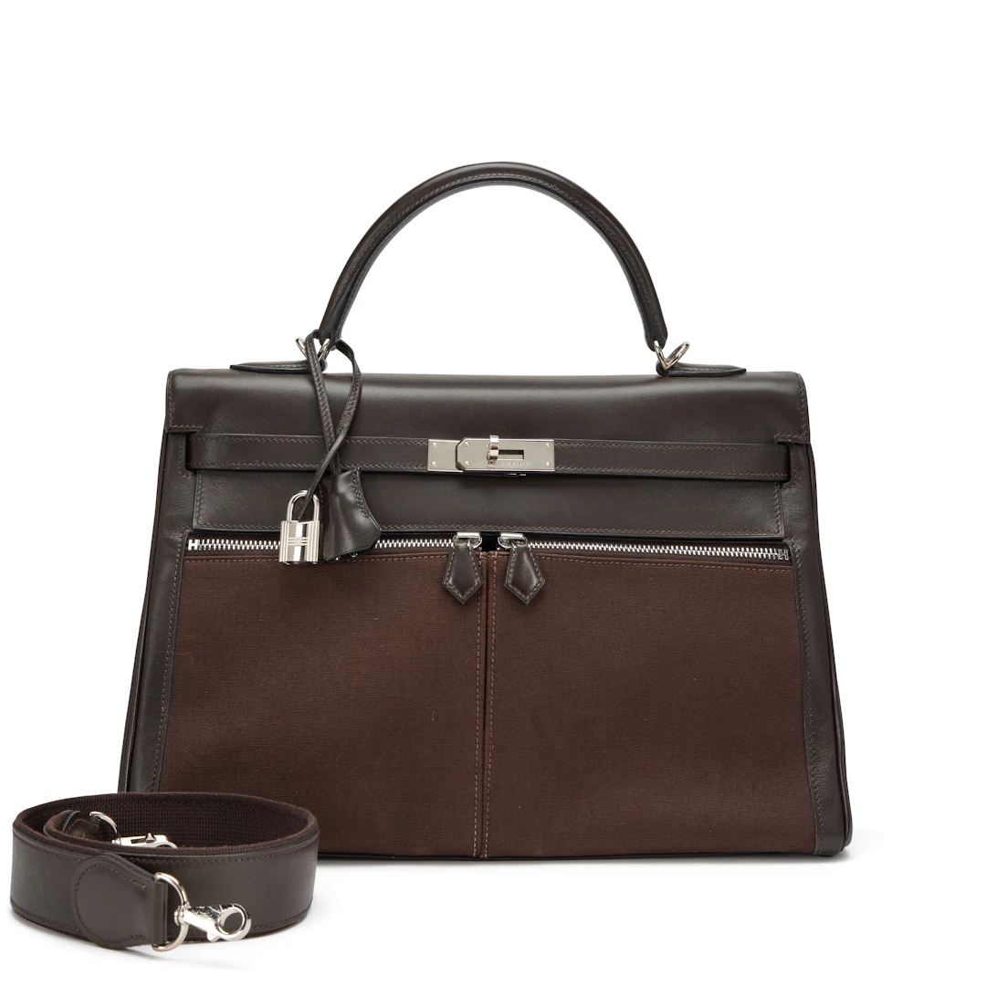 Chocolate Box Calf and Toile Kelly Lakis 35 Palladium Hardware, 2005