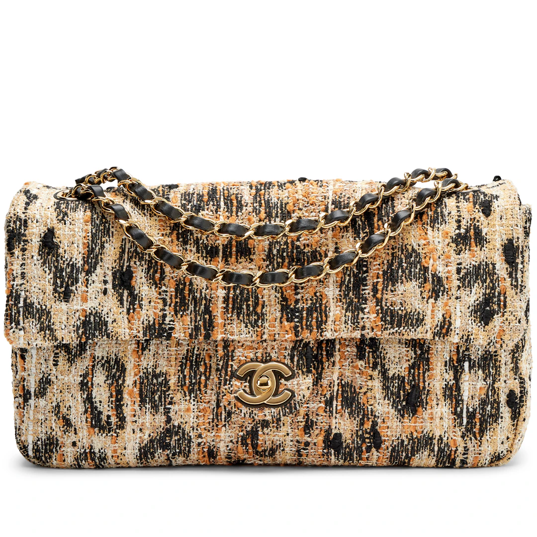 Brown, Black, and White Leopard Tweed Métiers D’Art Souplissimo Maxi