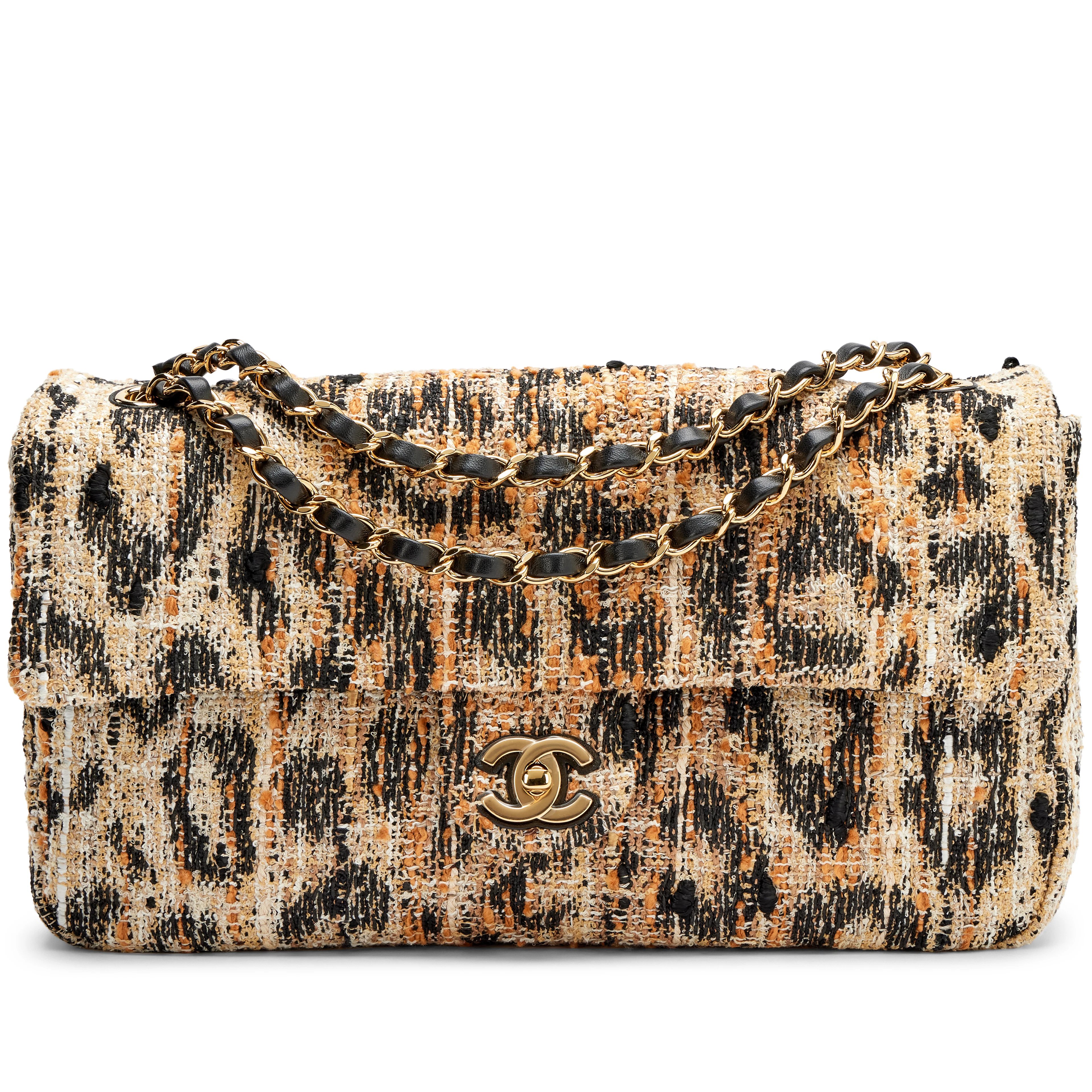 Brown, Black, and White Leopard Tweed Métiers D’Art Souplissimo Maxi
