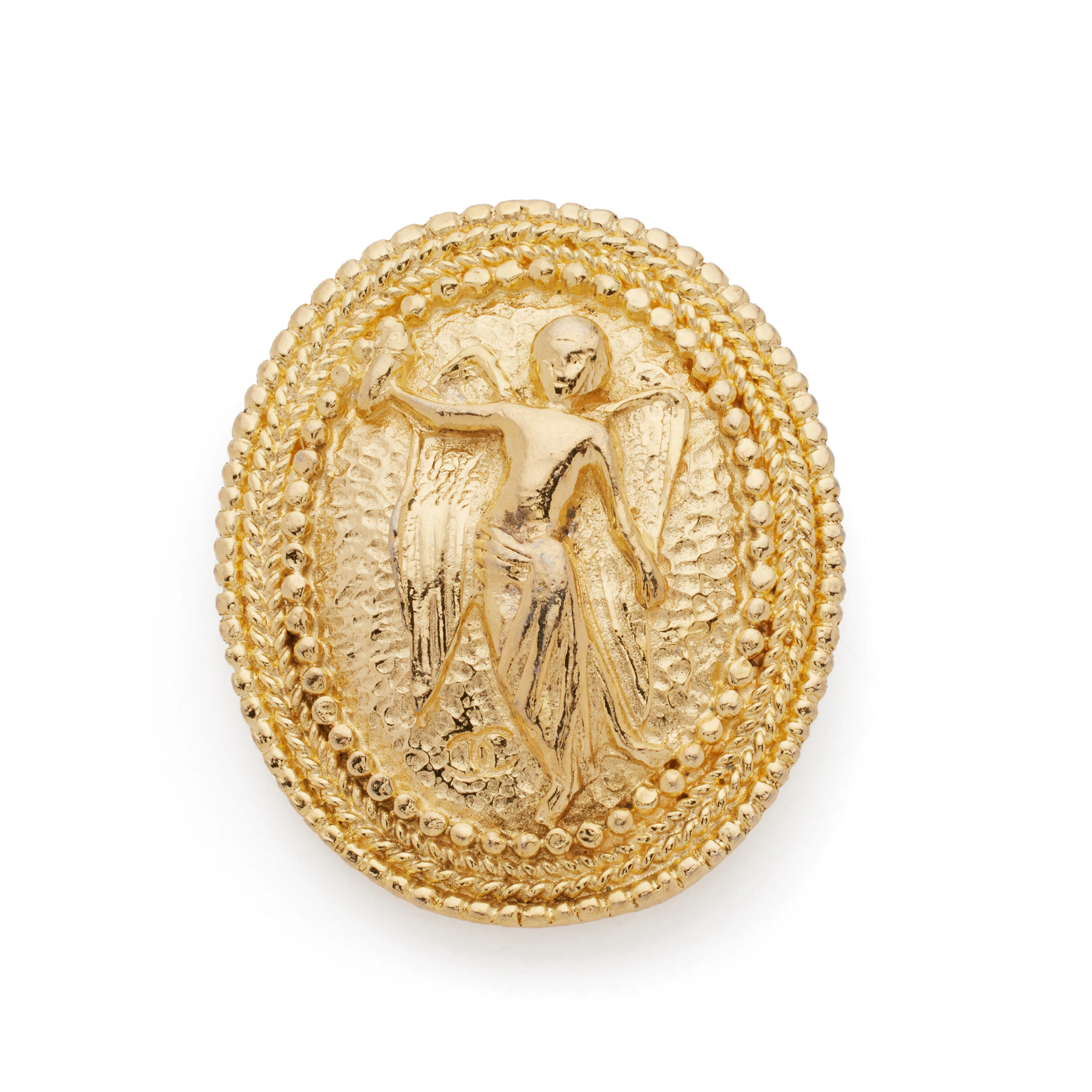 Gold Plated Angel Brooch, 1980s