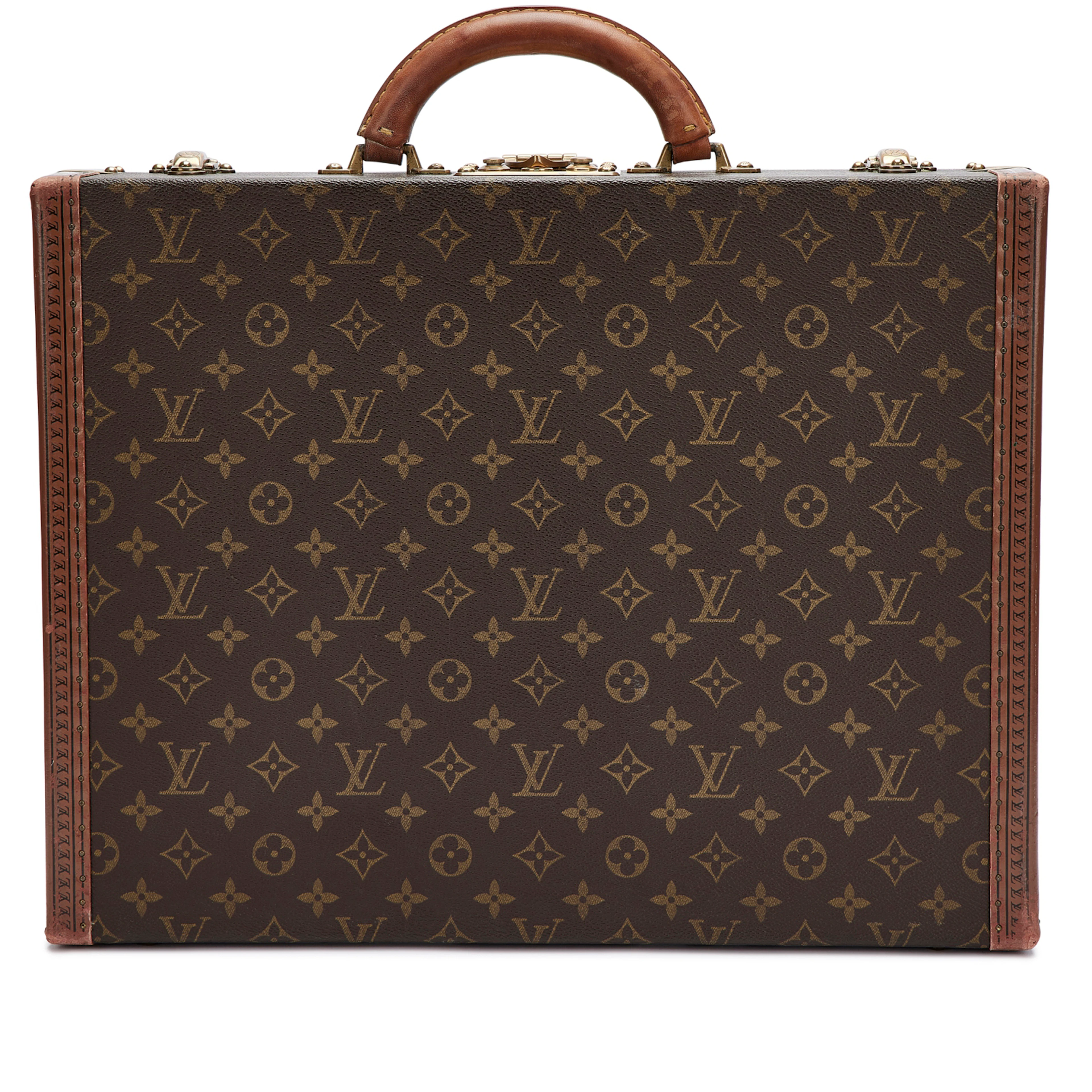 Brown Monogram Canvas Cotteville 45 Trunk Case Gold Hardware