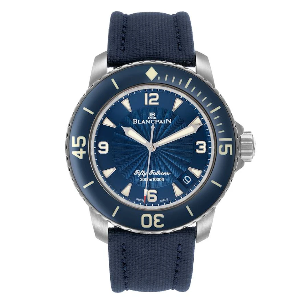 Fifty Fathoms (Reference 5015D-1140-52B). A 45mm stainless steel automatic