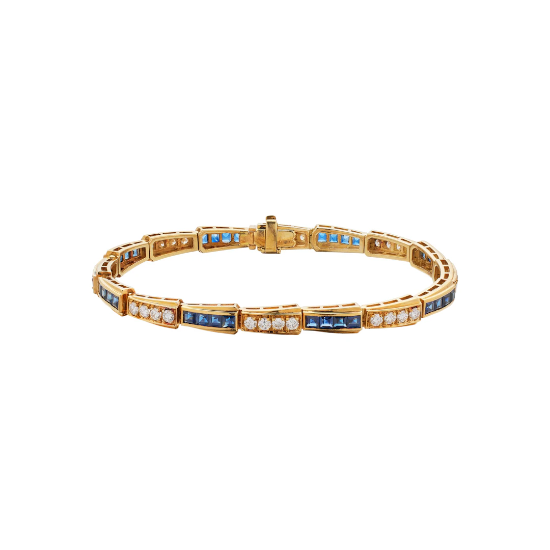 Gold, Sapphire and Diamond Bracelet