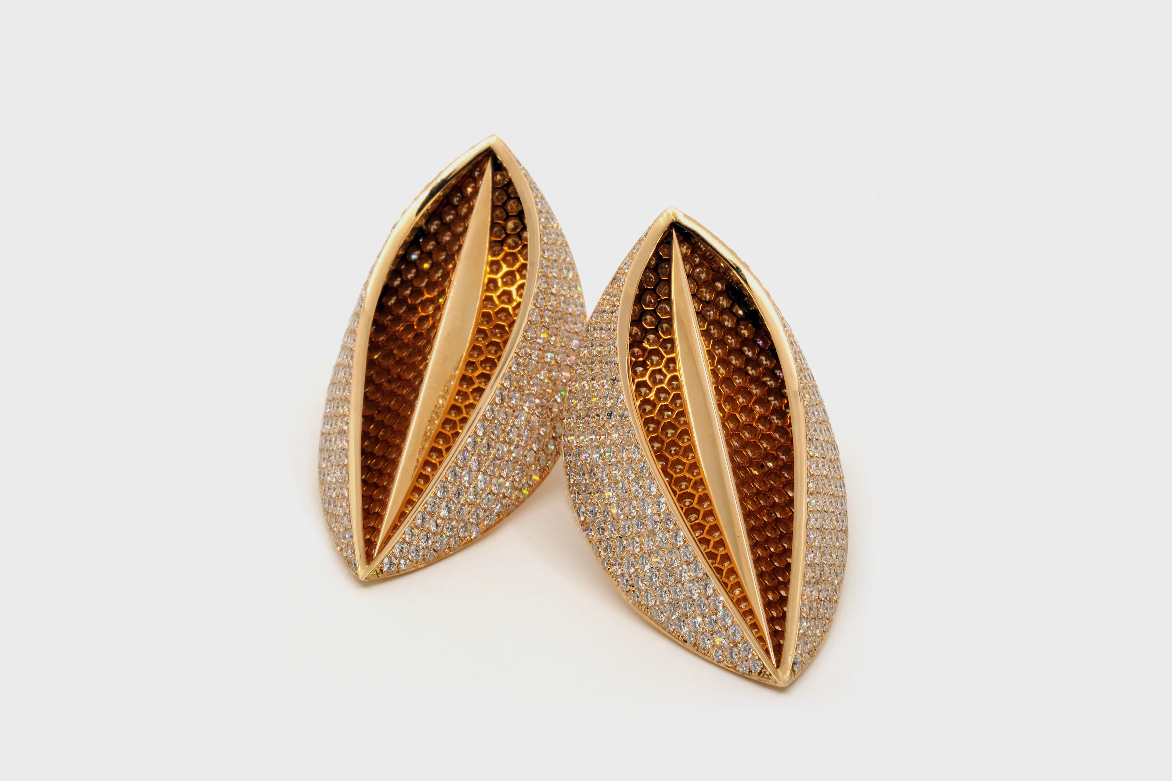 Seed-Leaf Diamond Earrings