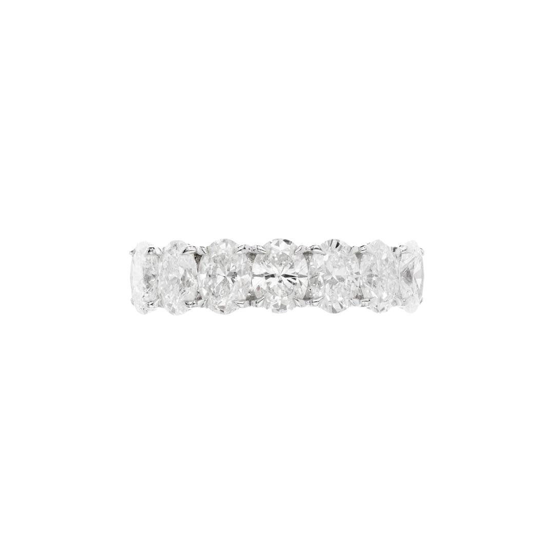 White Gold and 3.75ctw Oval Cut Diamond Band Ring