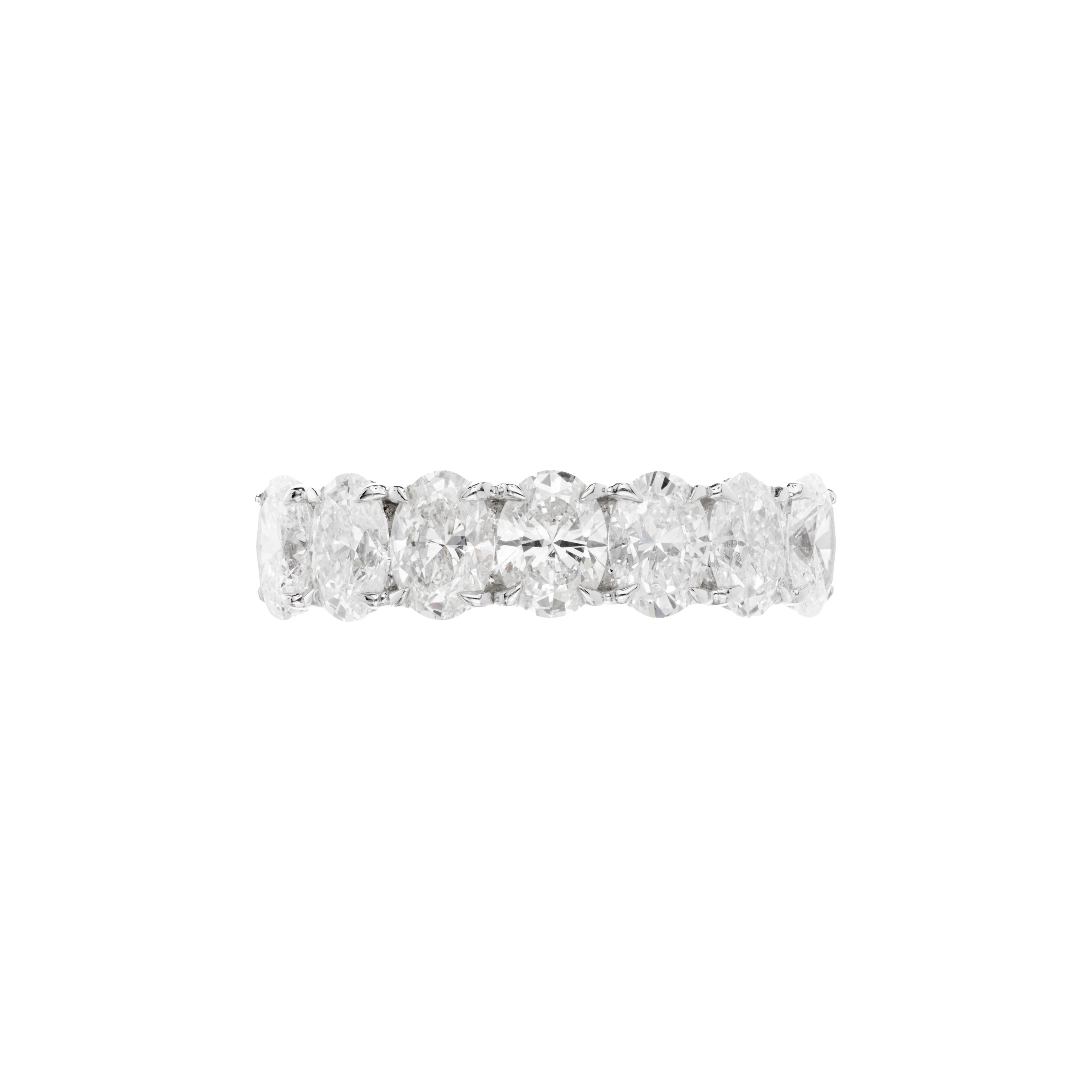 White Gold and 3.75ctw Oval Cut Diamond Band Ring