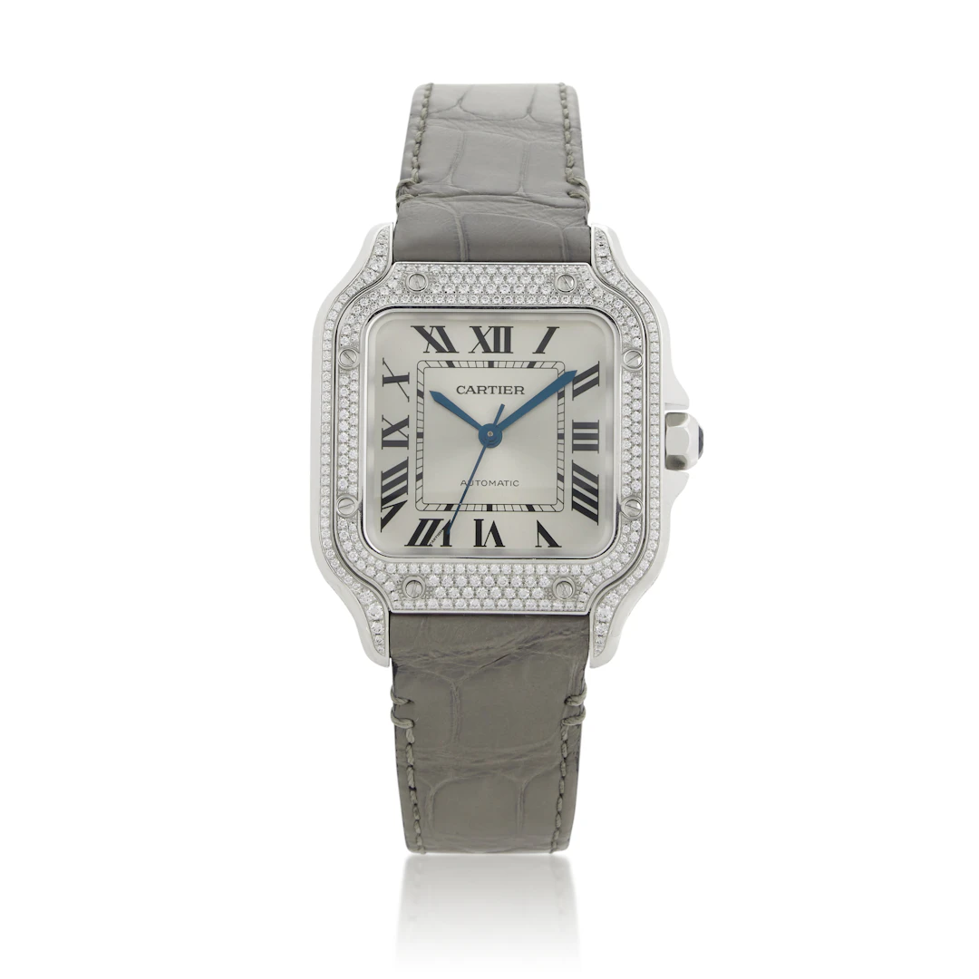 Santos de Cartier Medium (Reference WJSA0014). A 35.1mm white gold