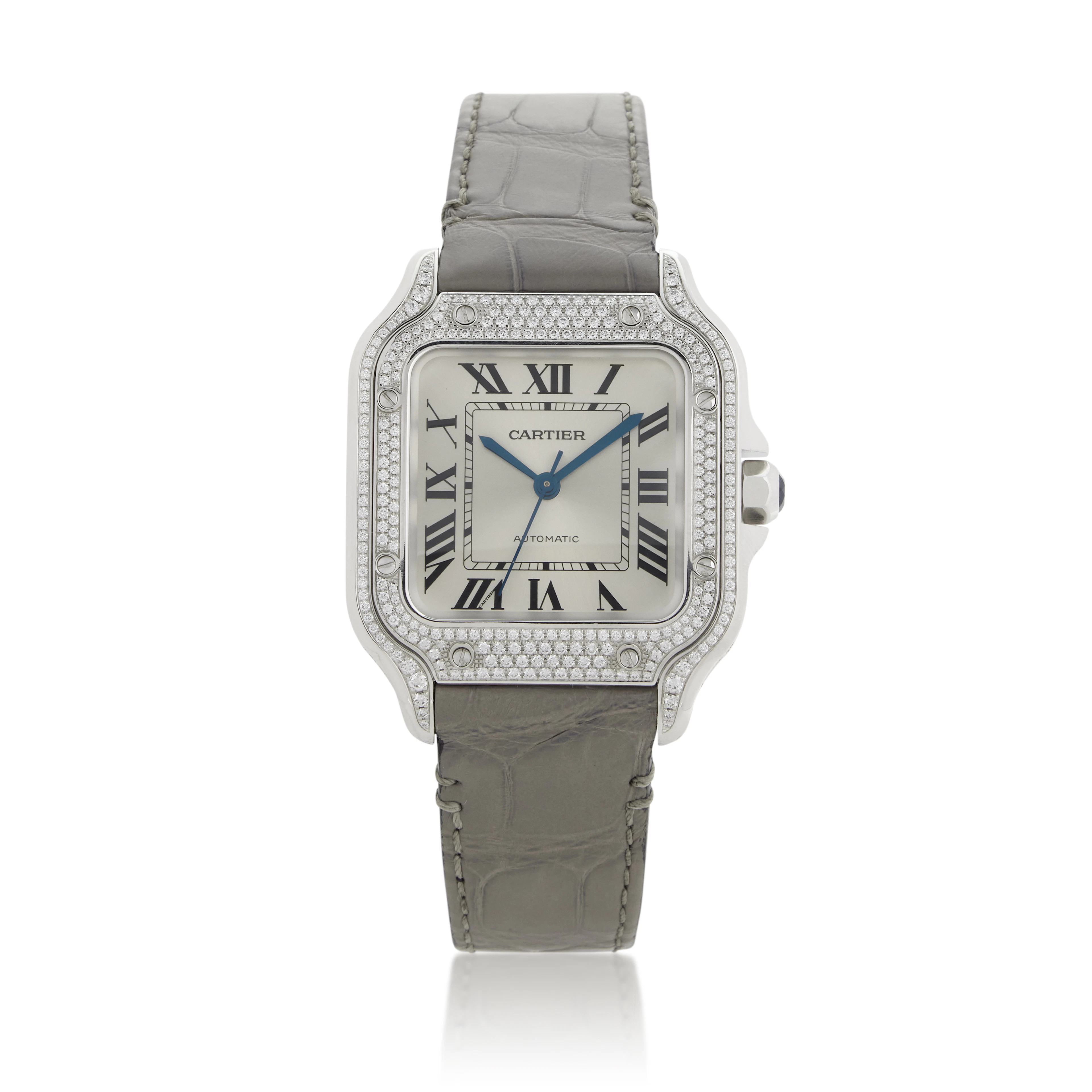 Santos de Cartier Medium (Reference WJSA0014). A 35.1mm white gold