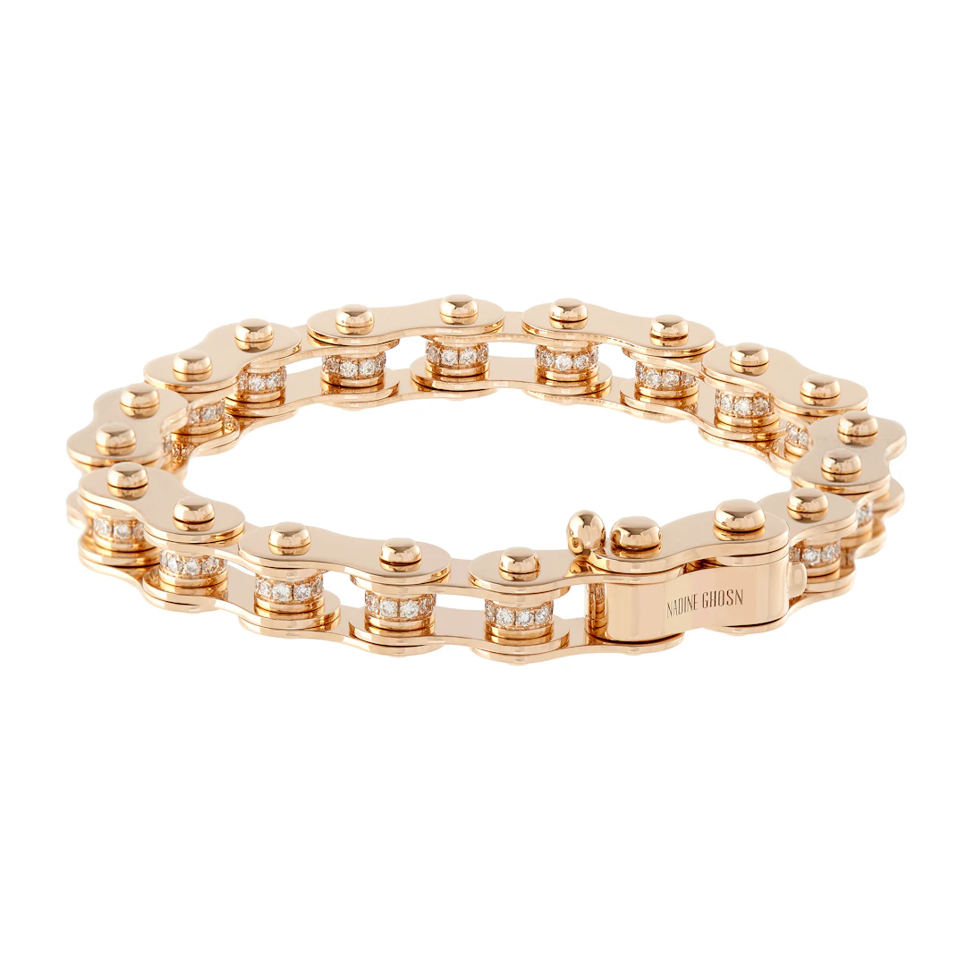 Lifecycle Chain Bracelet in 18k Rose Gold and Diamonds
