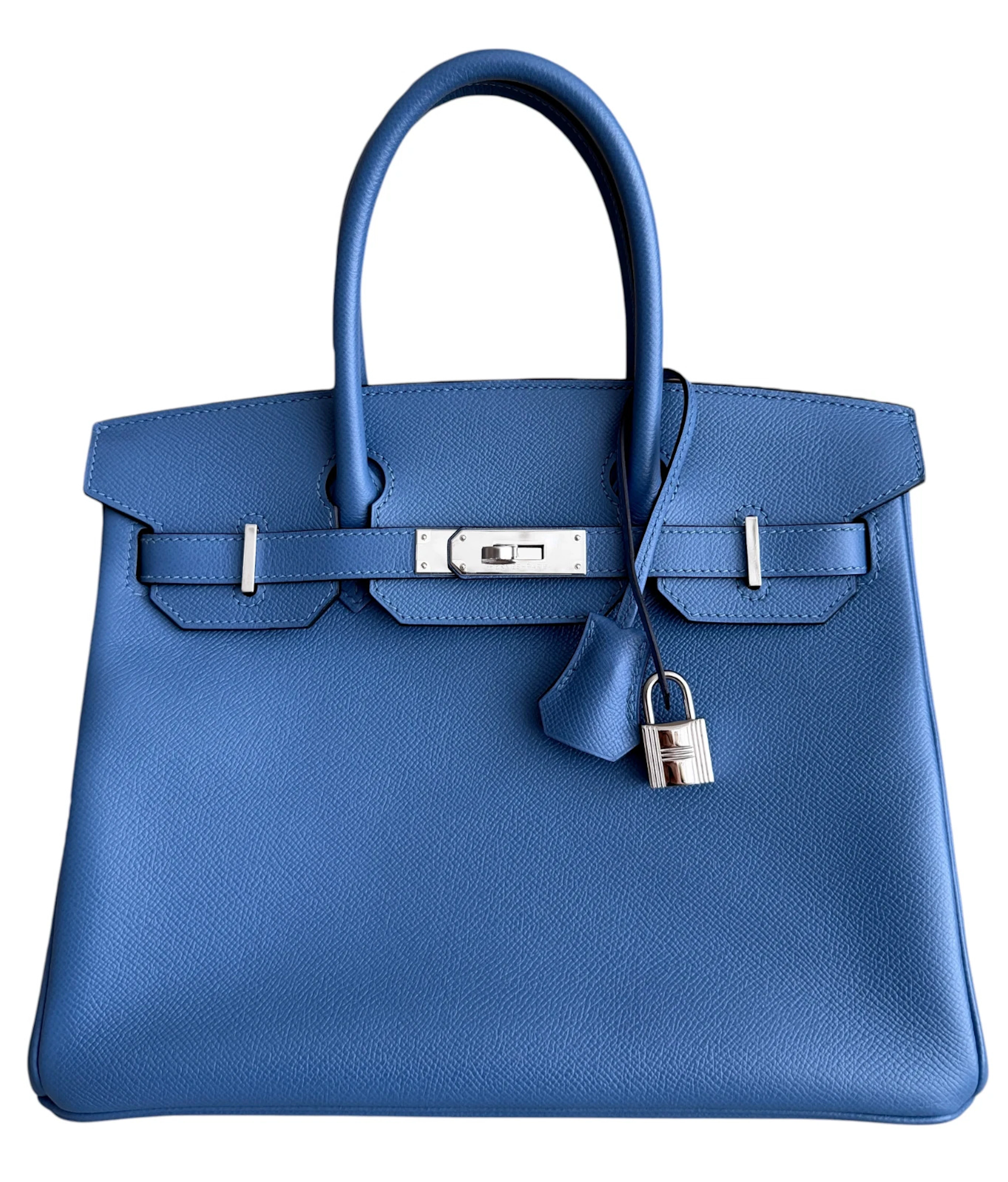 Bleu Azur Epsom Birkin 30 Palladium Hardware, 2018