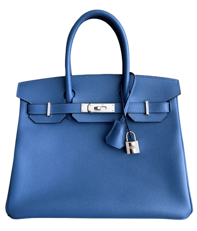 Bleu Azur Epsom Birkin 30 Palladium Hardware, 2018