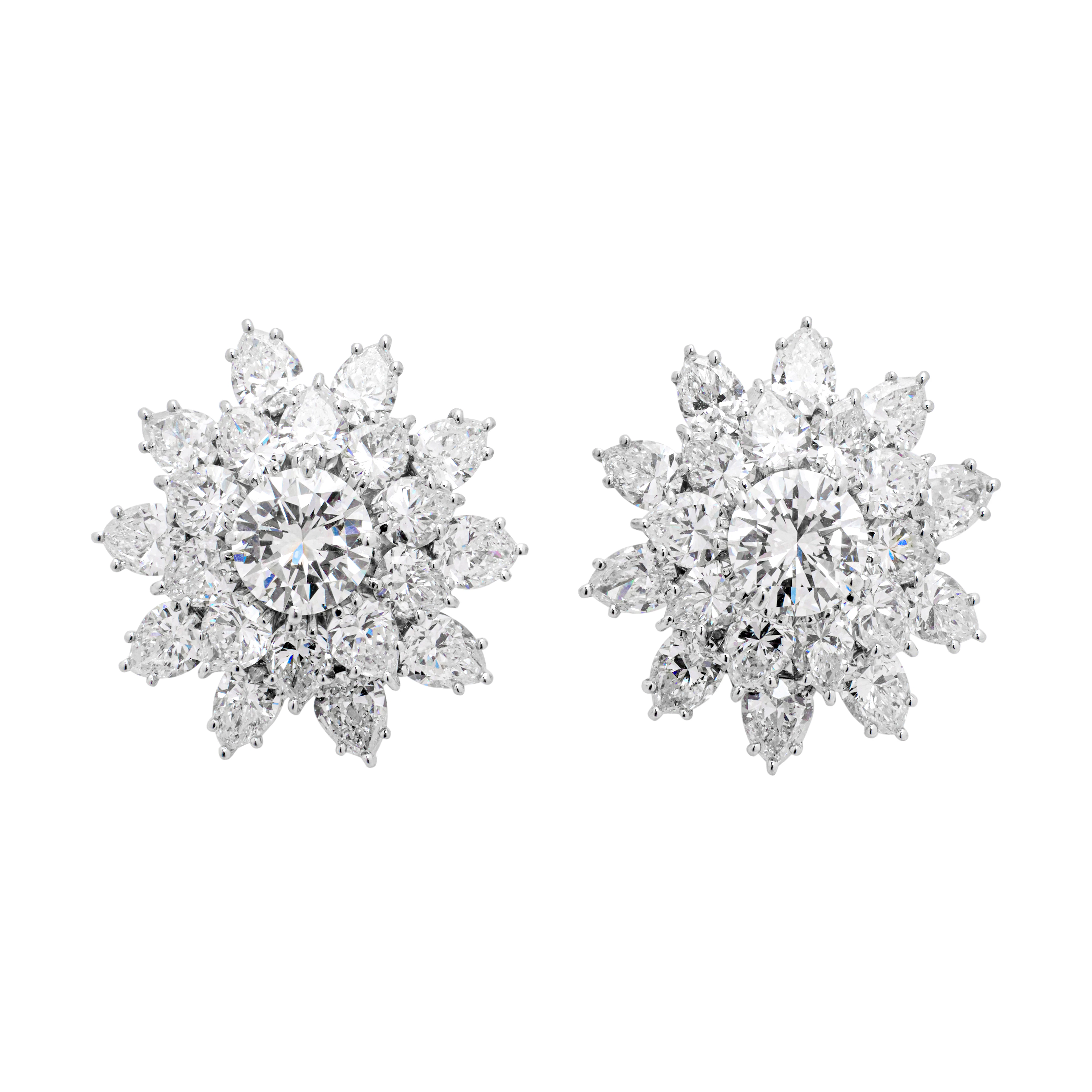 White Gold, 2.63ctw Round Brilliant Cut Diamond and Diamond Earclips