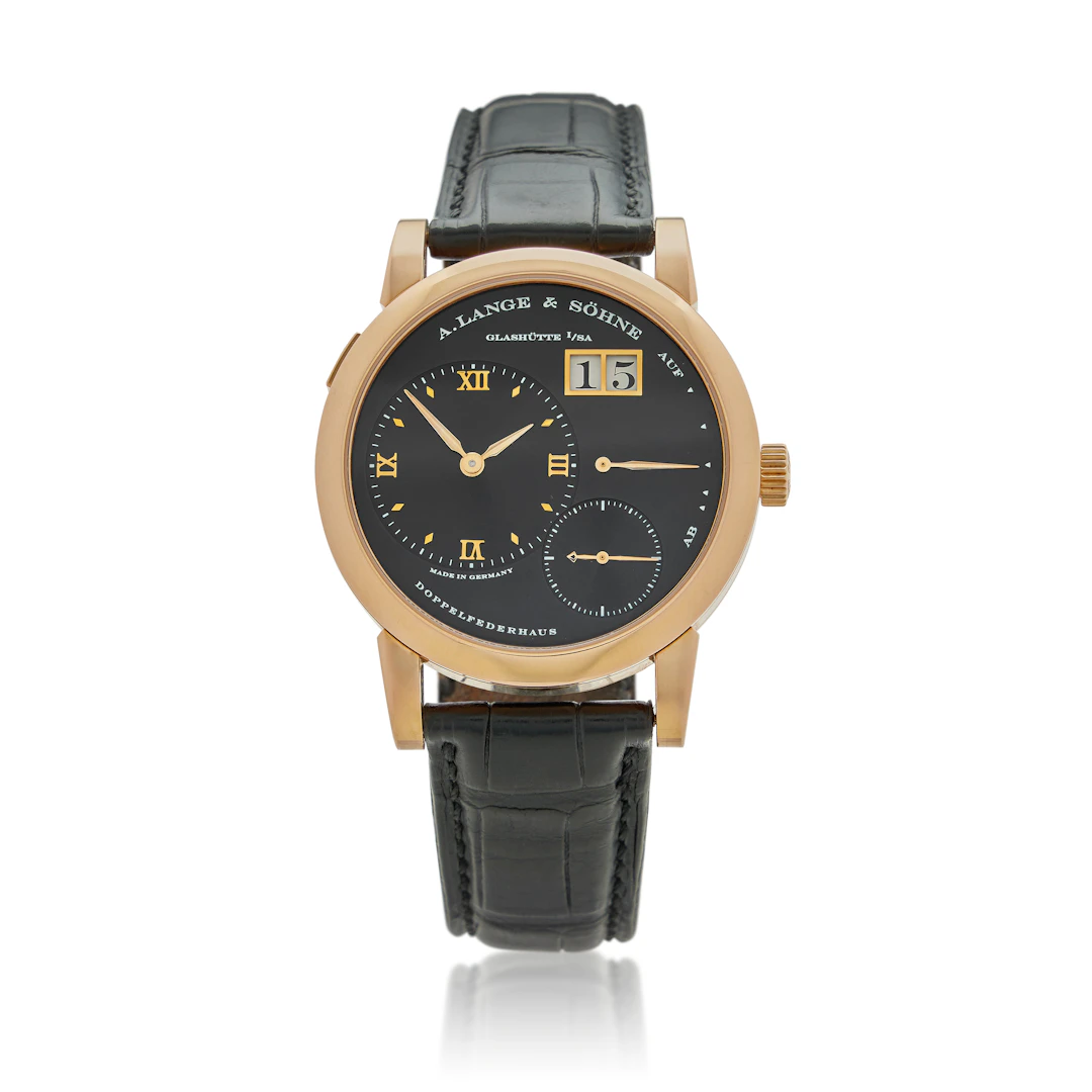 Lange 1 (Reference 101.031). A 38.5mm rose gold manual wind wristwatch