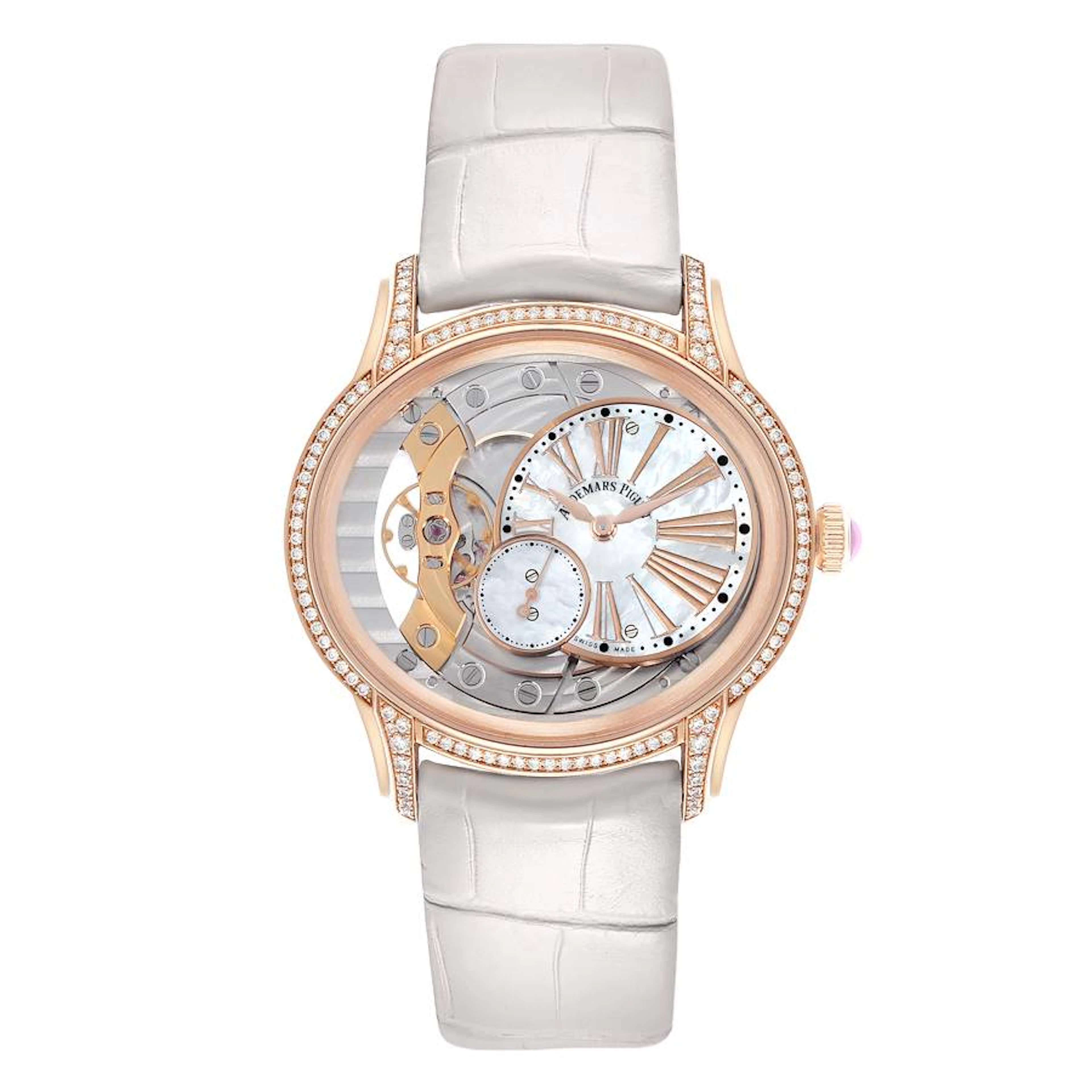 Millenary (Reference 77247OR). A 39.5mm rose gold diamond-set manual