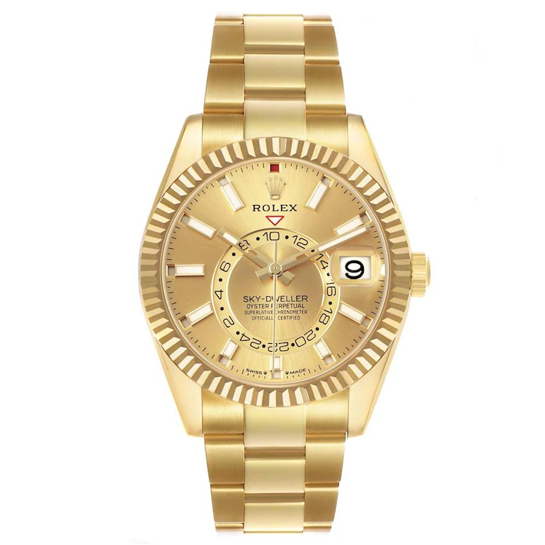Sky-Dweller (Reference 336938). A 42mm yellow gold automatic wristwatch