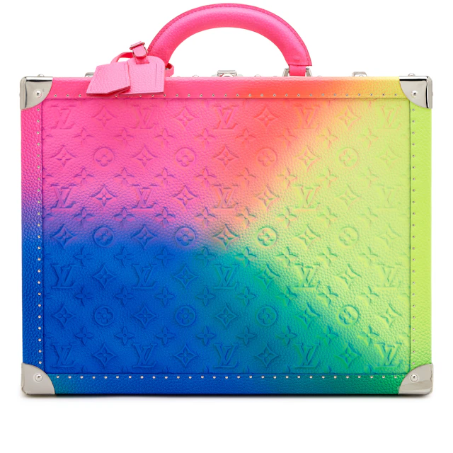 Virgil Abloh Rainbow Taurillon Illusion Cotteville Trunk 40 Silver