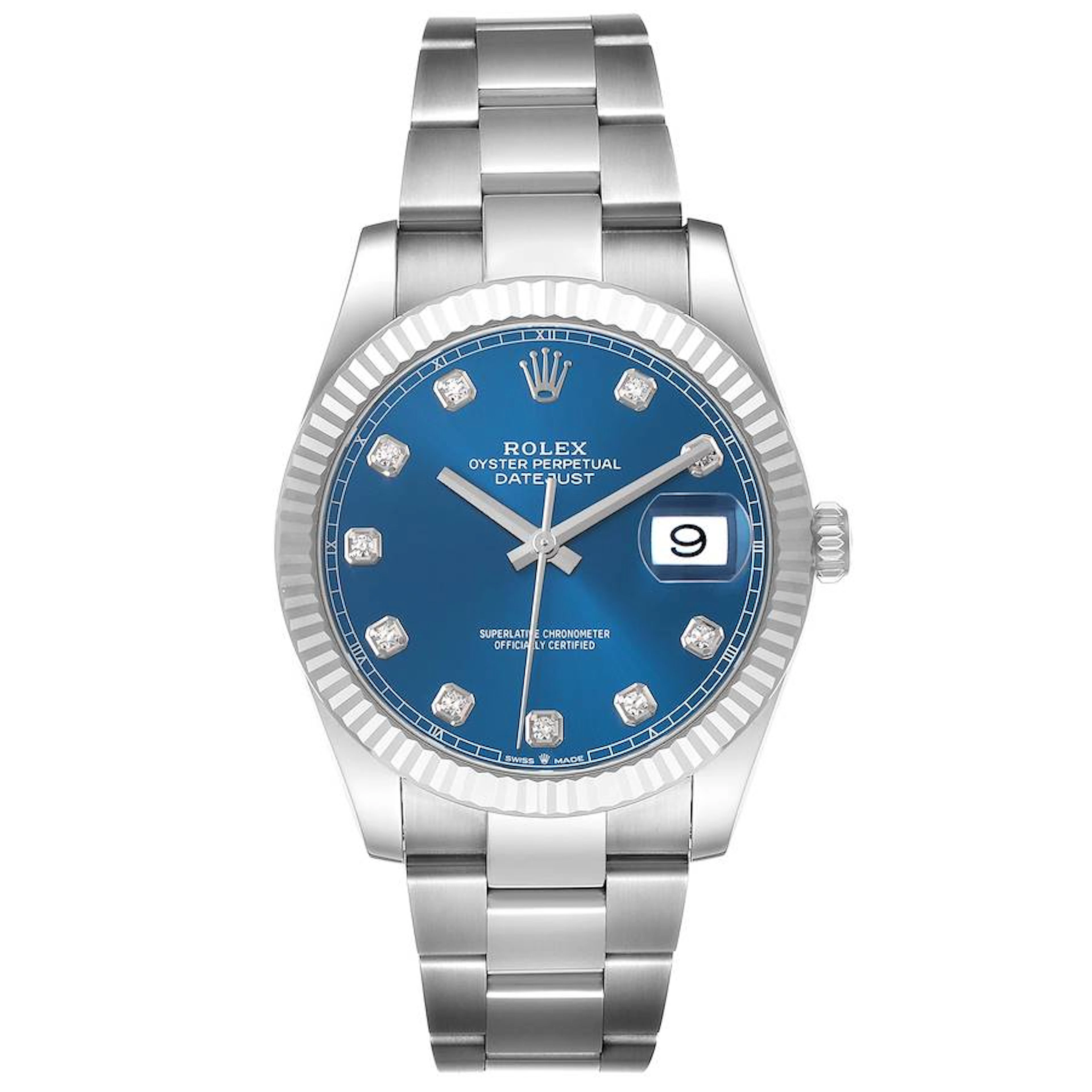 Datejust (Reference 126334). A 41mm stainless steel white gold diamond-set