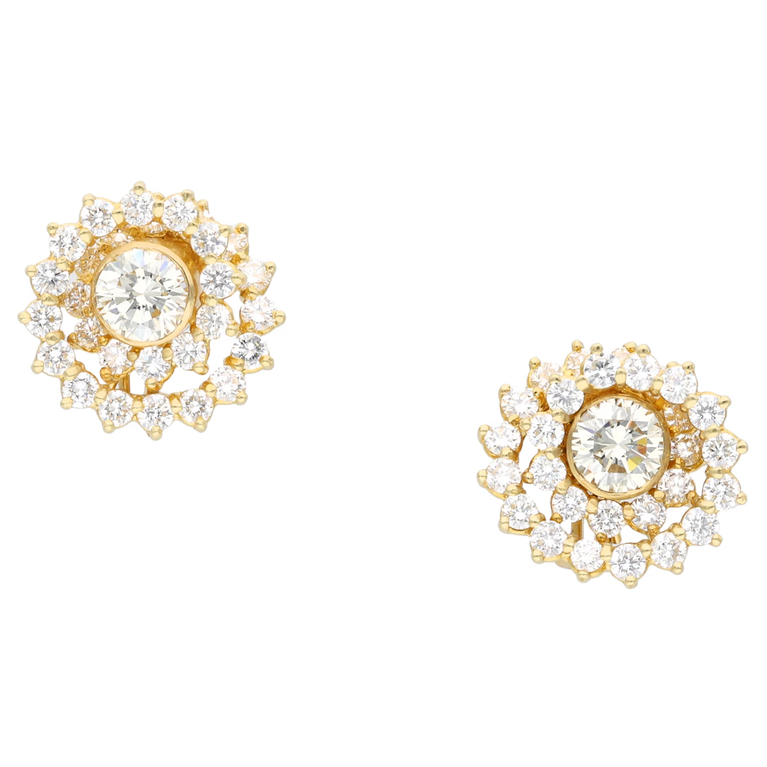 Gold and Diamond Earclips